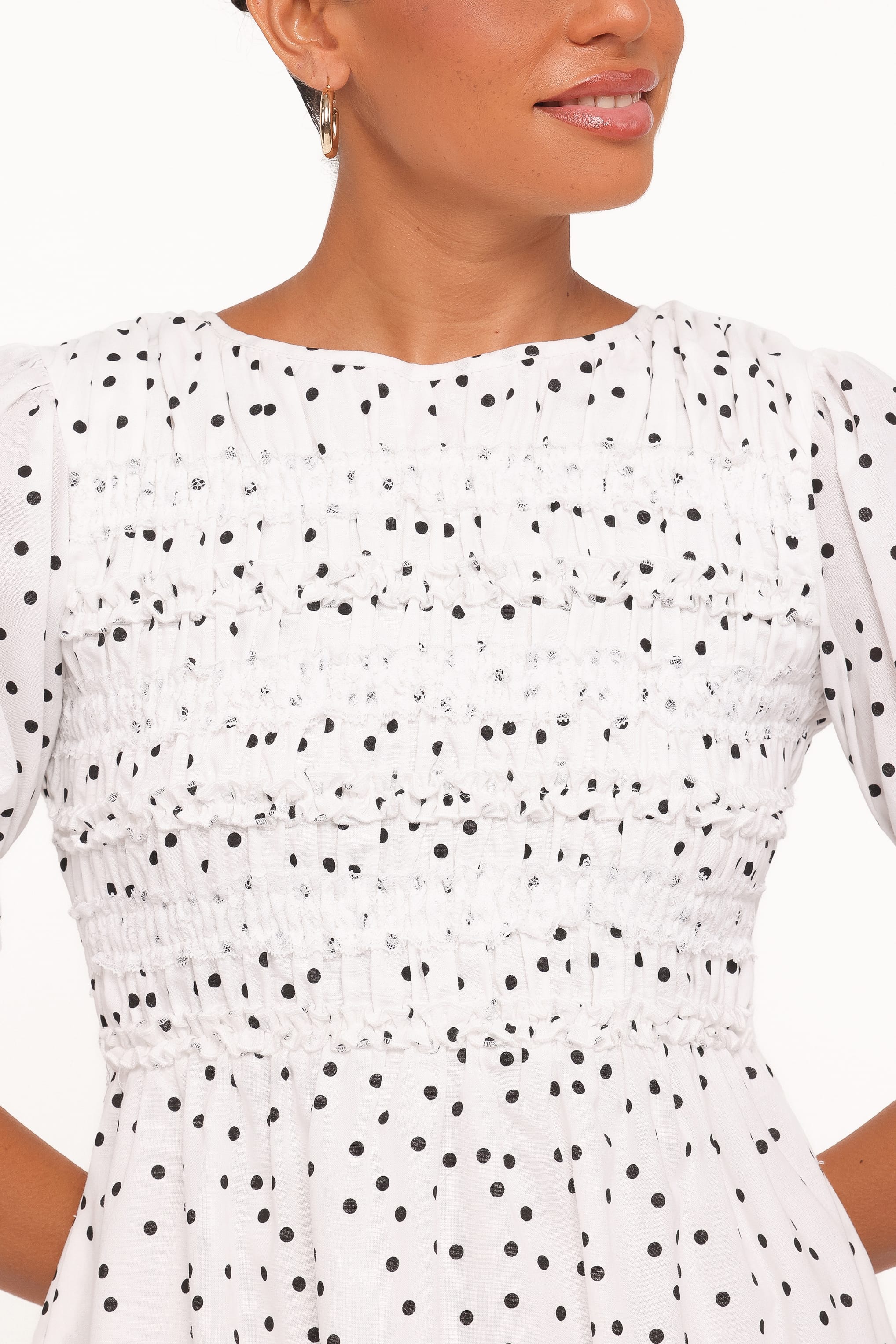 DRESSES Jaclyn Mini Dress - White Polka Dot