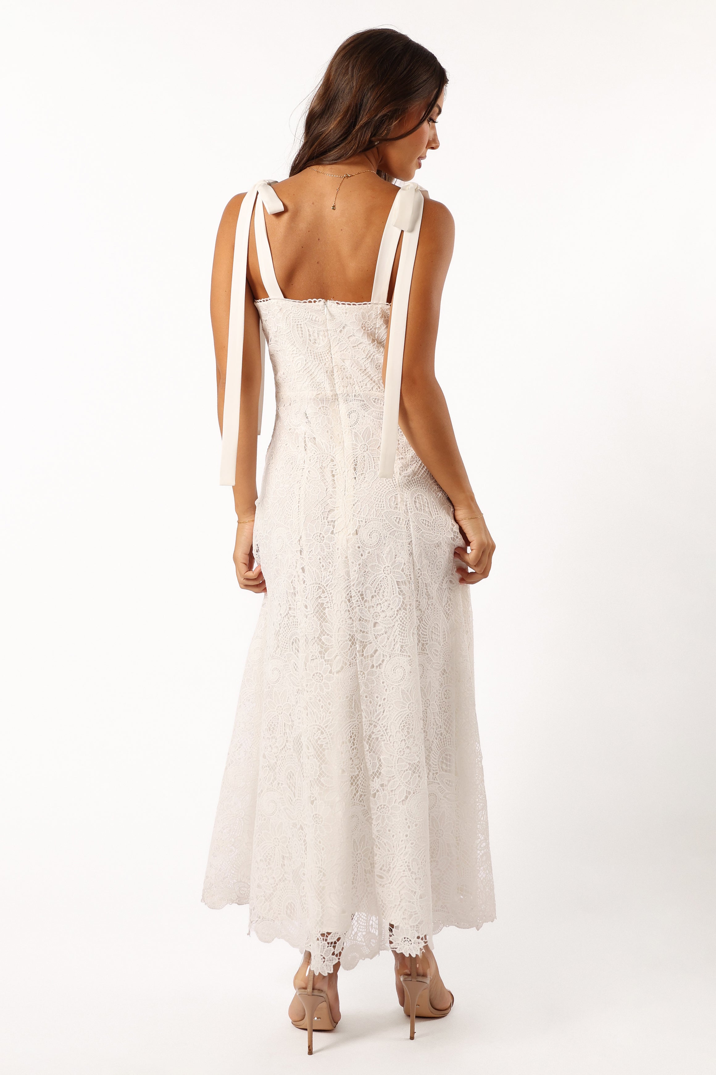DRESSES @Jagger Midi Lace Dress - White