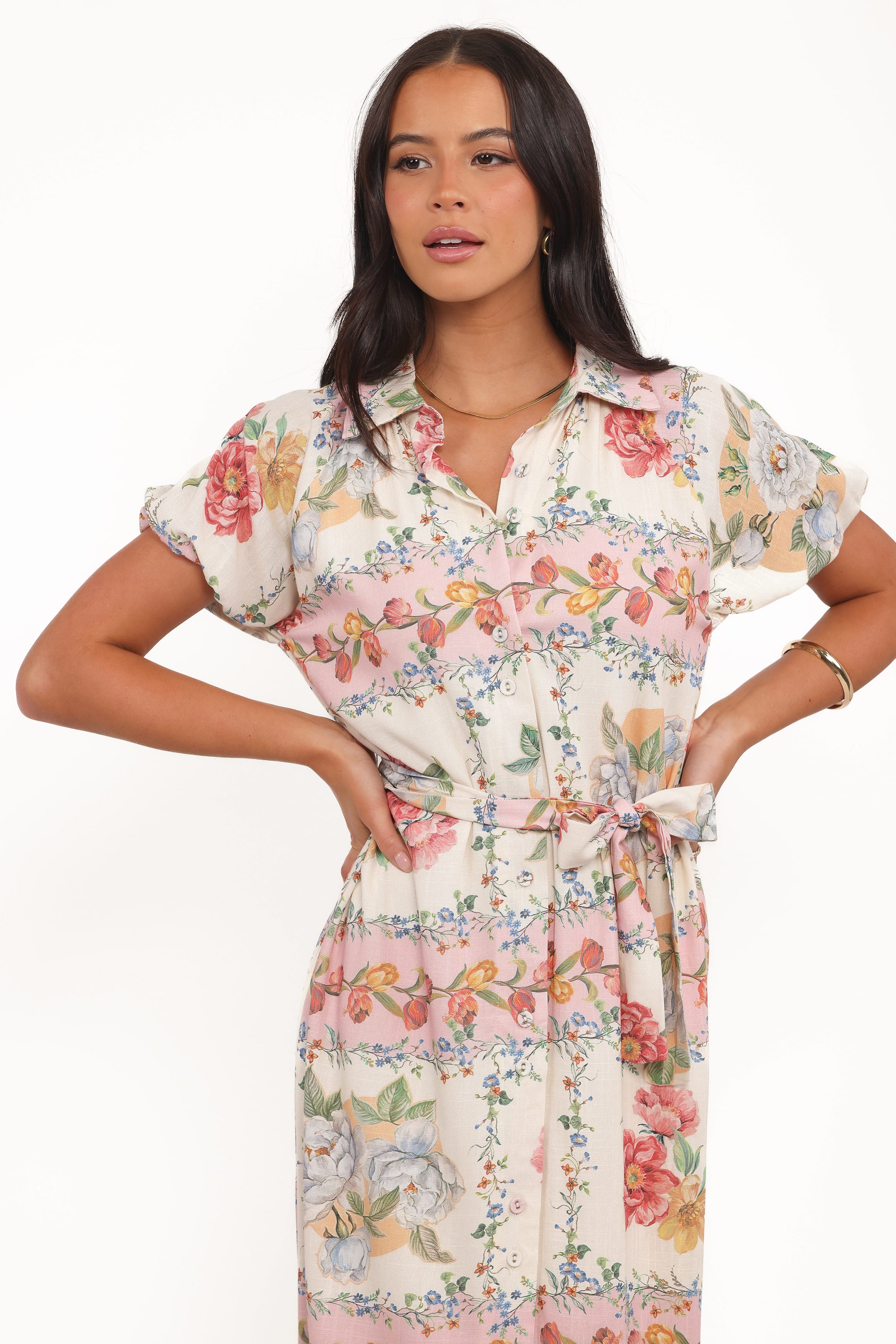 DRESSES James Button Through Maxi Dress - Rose Tile