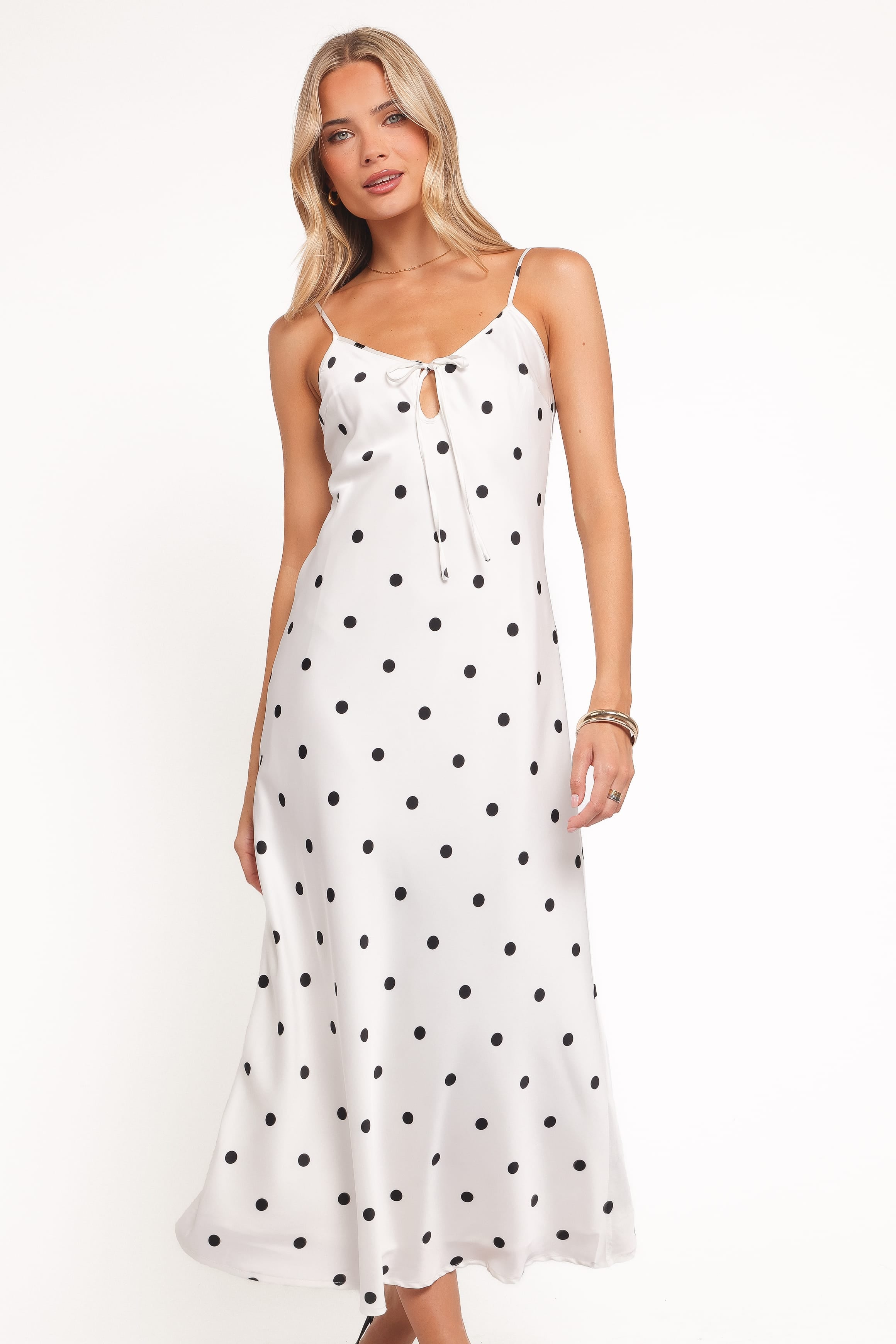 DRESSES Jamila Midi Dress - White Polka Dot
