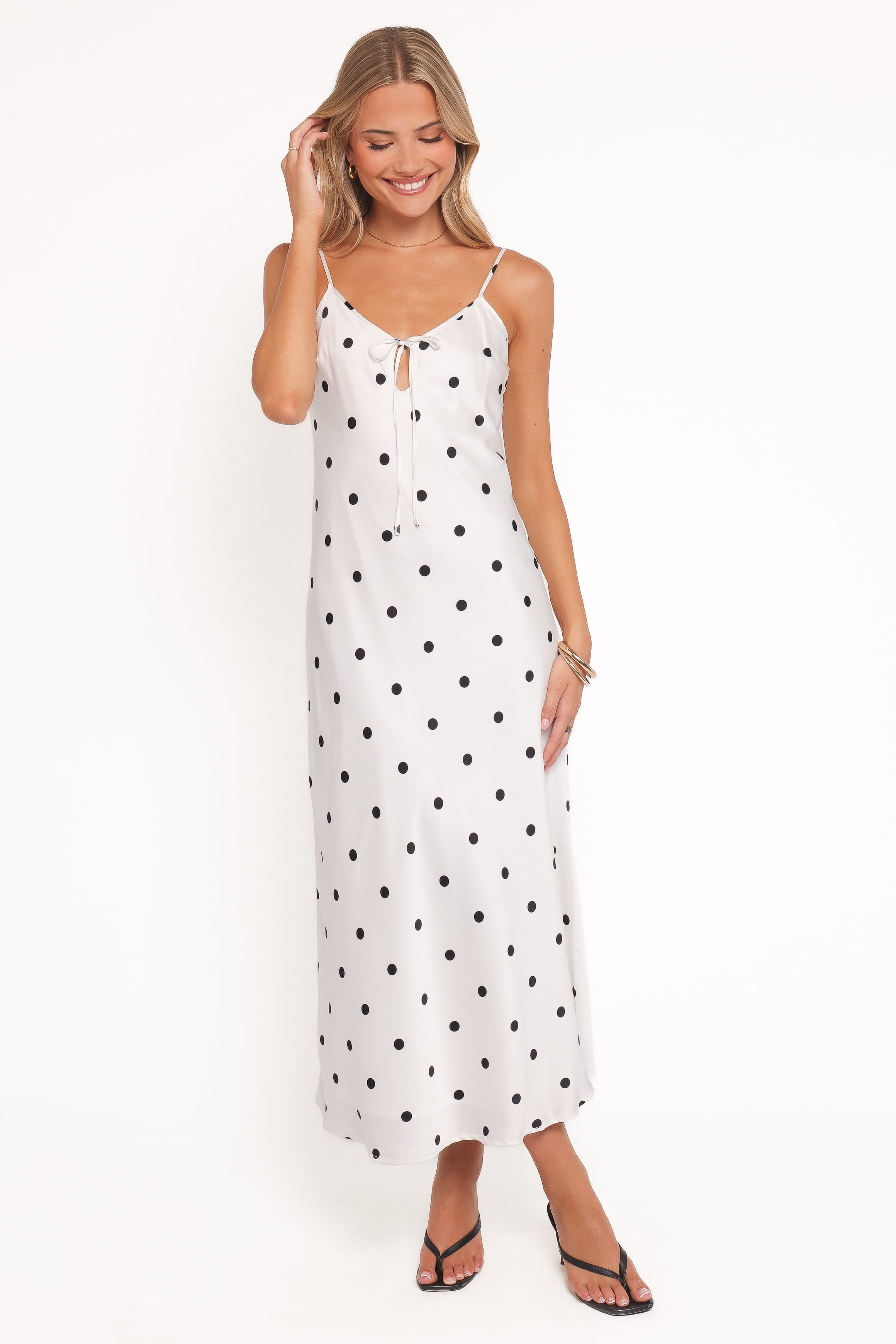 DRESSES Jamila Midi Dress - White Polka Dot