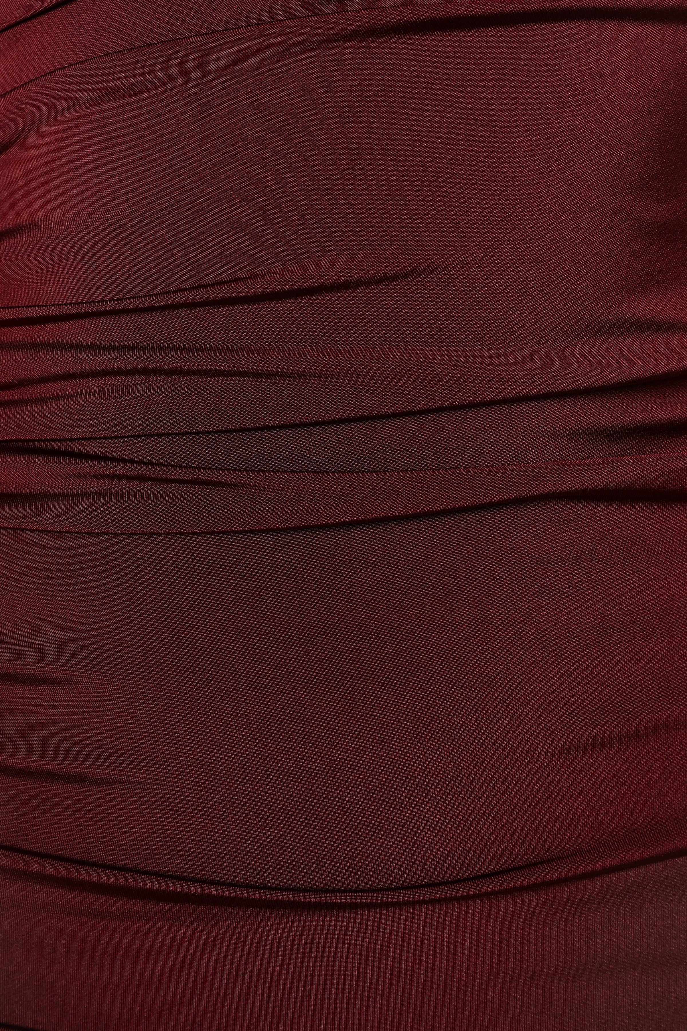 DRESSES @Javier One Shoulder Midi Dress - Wine