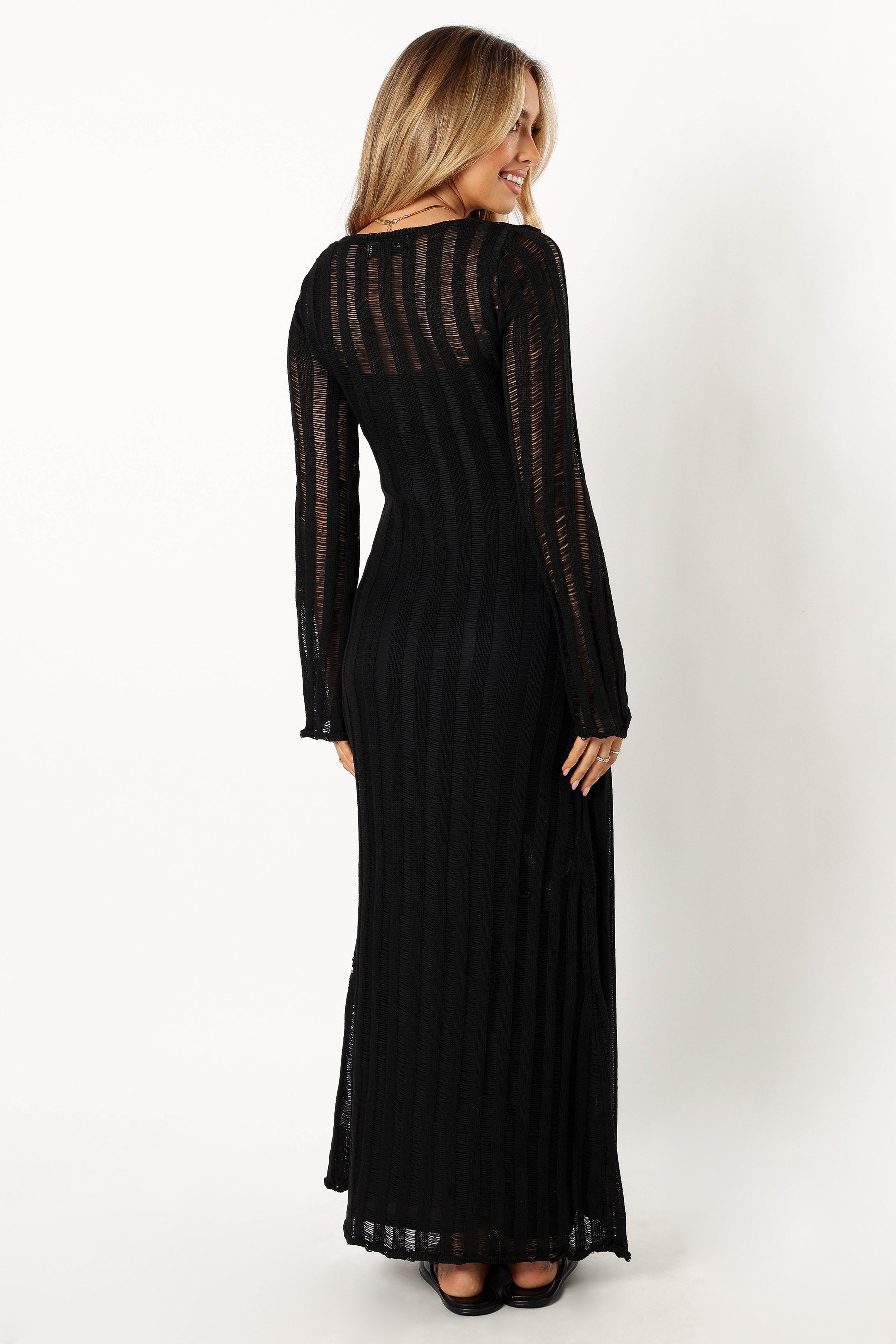 DRESSES @Jaye Long Sleeve Maxi Dress - Black