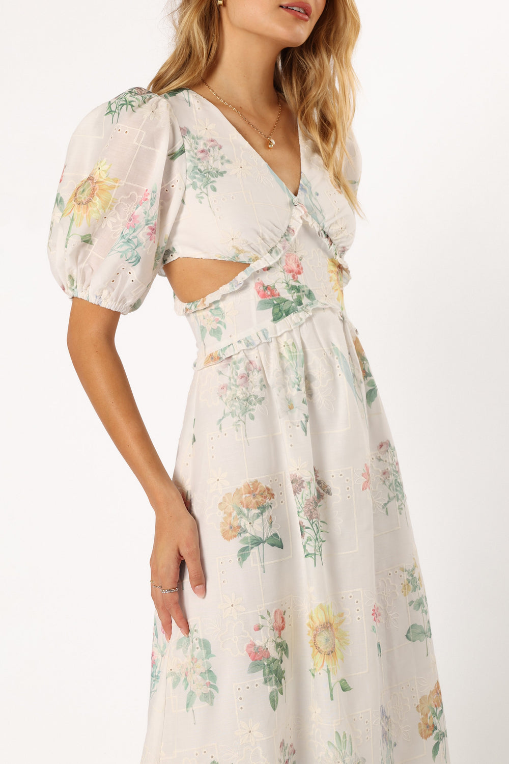 Shop Formal Dress - Jemima Puff Shoulder Maxi Dress - Floral fifth image