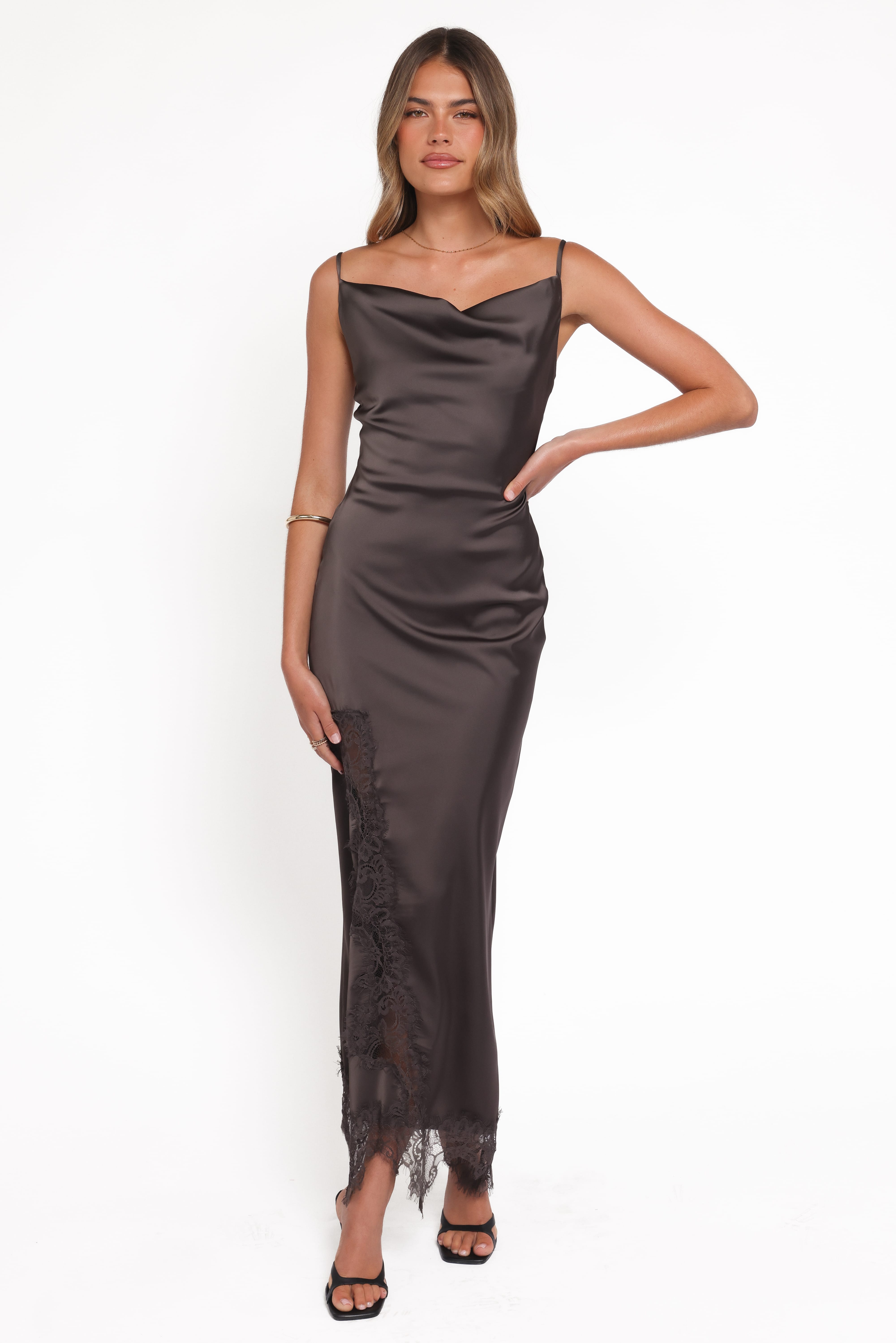DRESSES Jeneva Lace Midi Dress - Brown