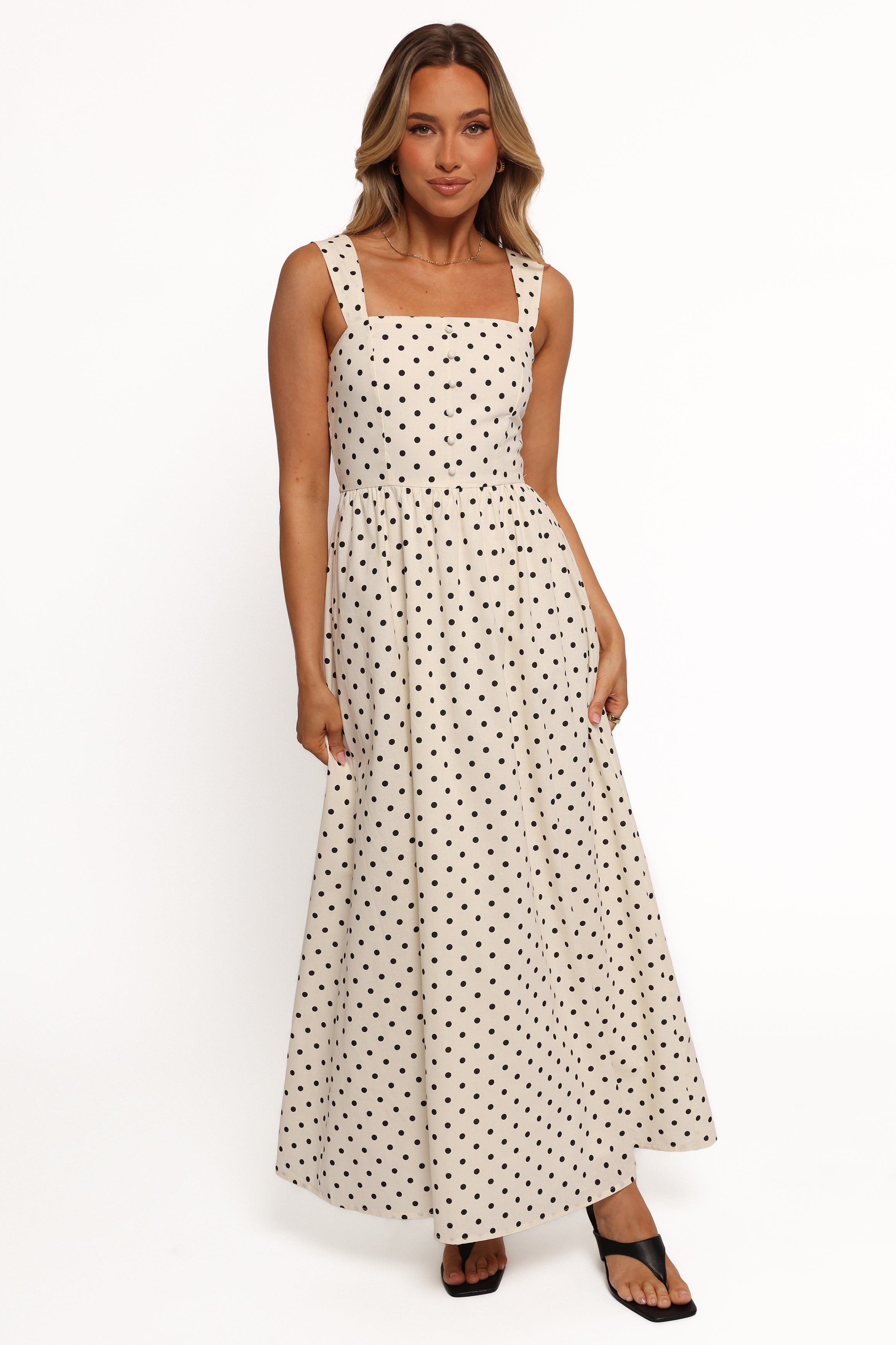 DRESSES Jenni Maxi Dress - White Polka Dot