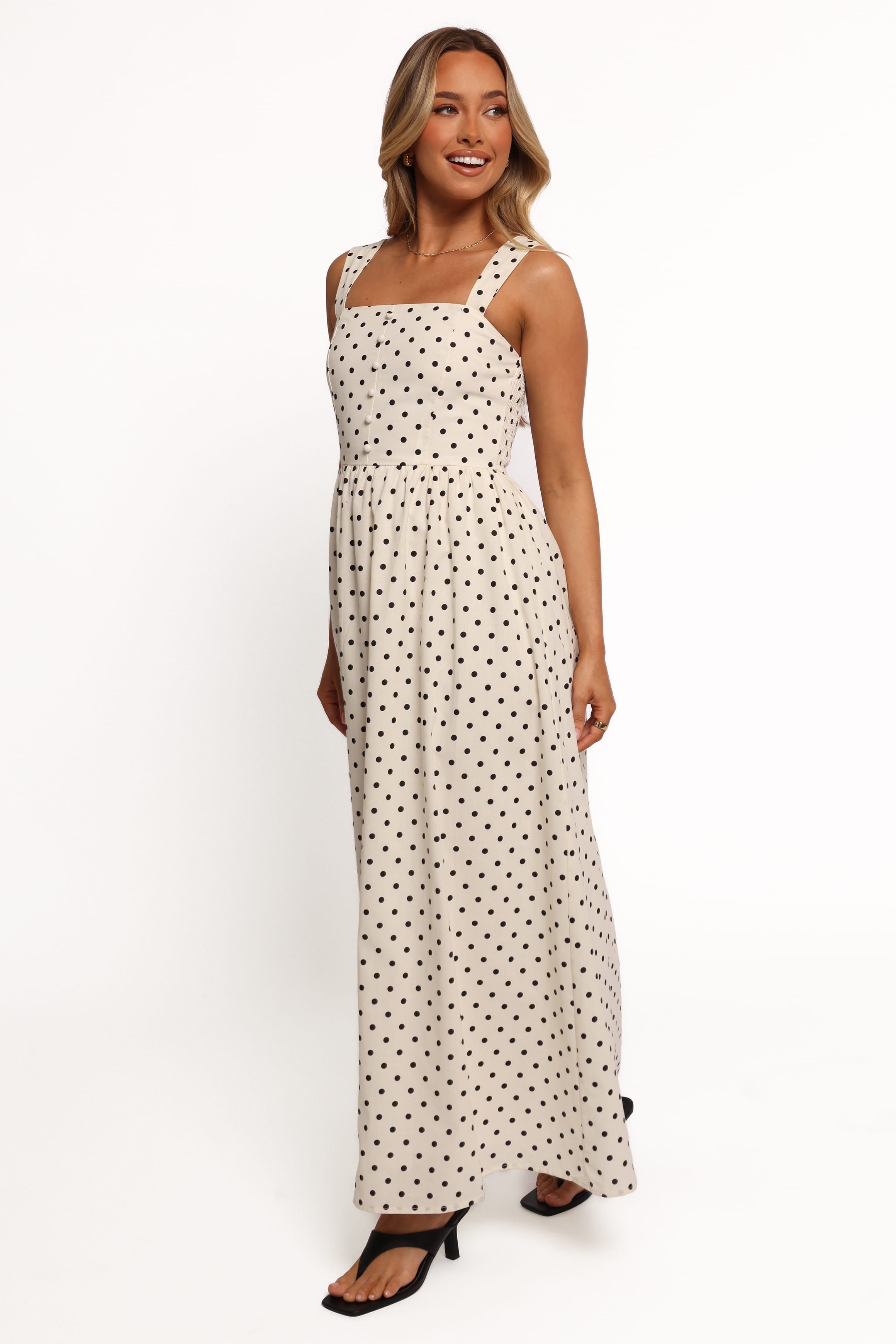 DRESSES Jenni Maxi Dress - White Polka Dot