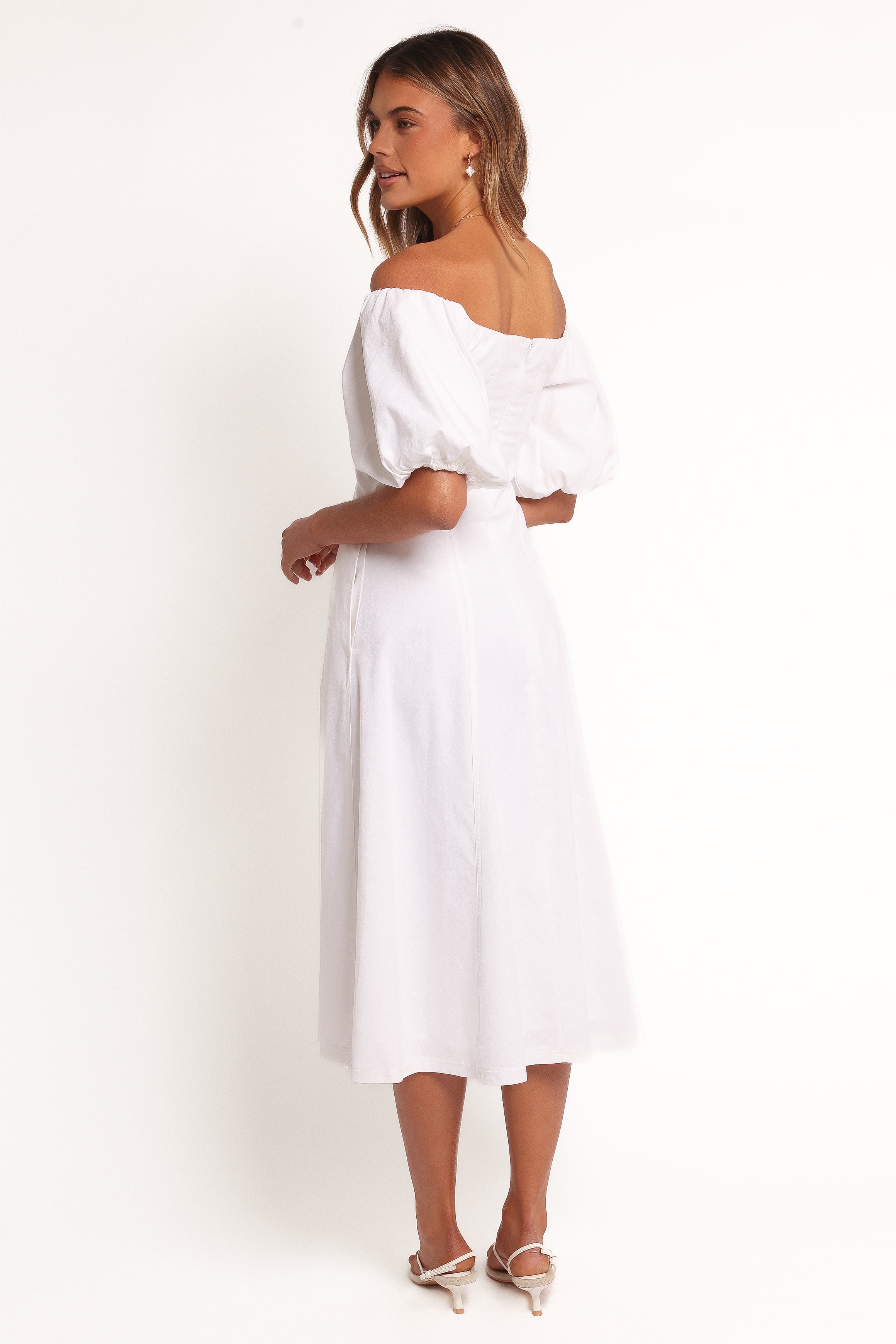 DRESSES Jensen Off Shoulder Midi Dress - Ivory