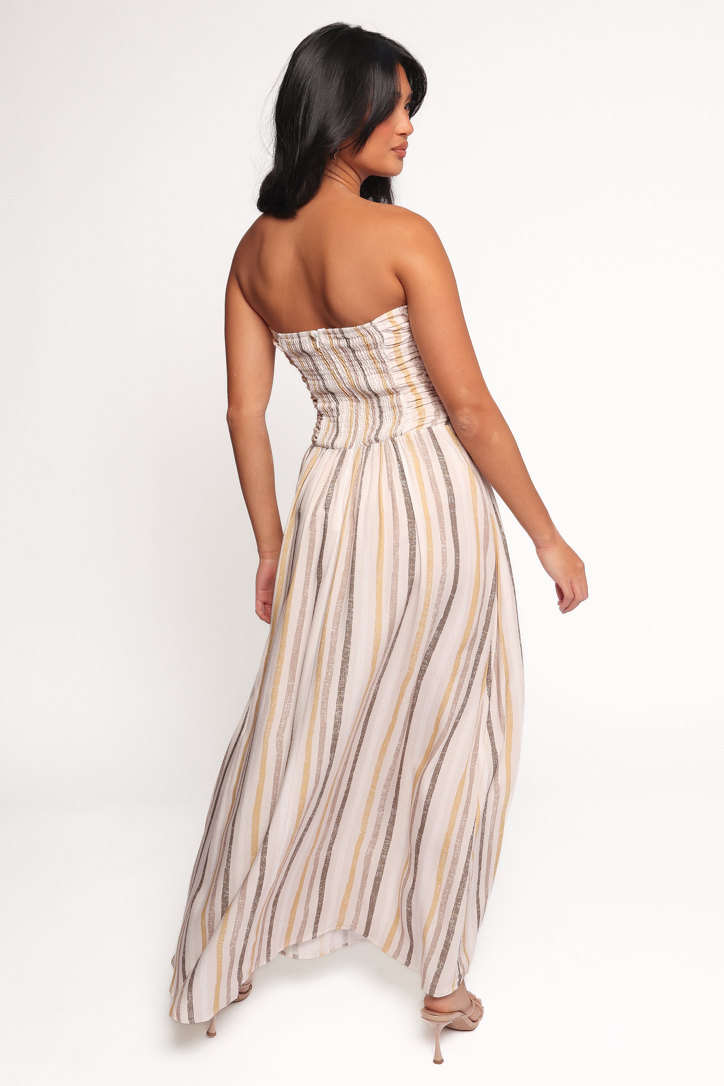 DRESSES Jimena Strapless Maxi Dress - Brown Stripe
