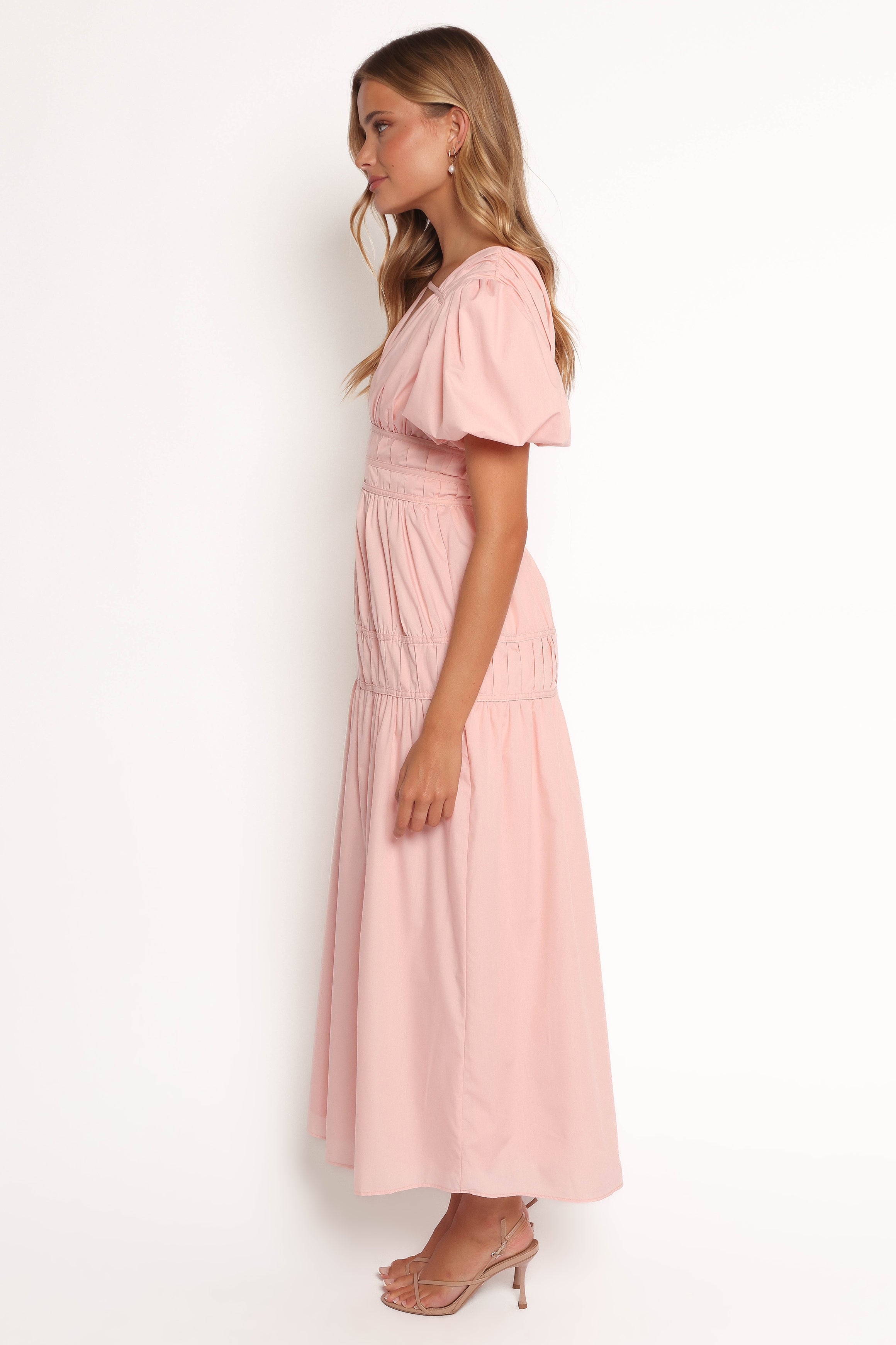 DRESSES Joedy Puff Sleeve Midi Dress - Pale Pink