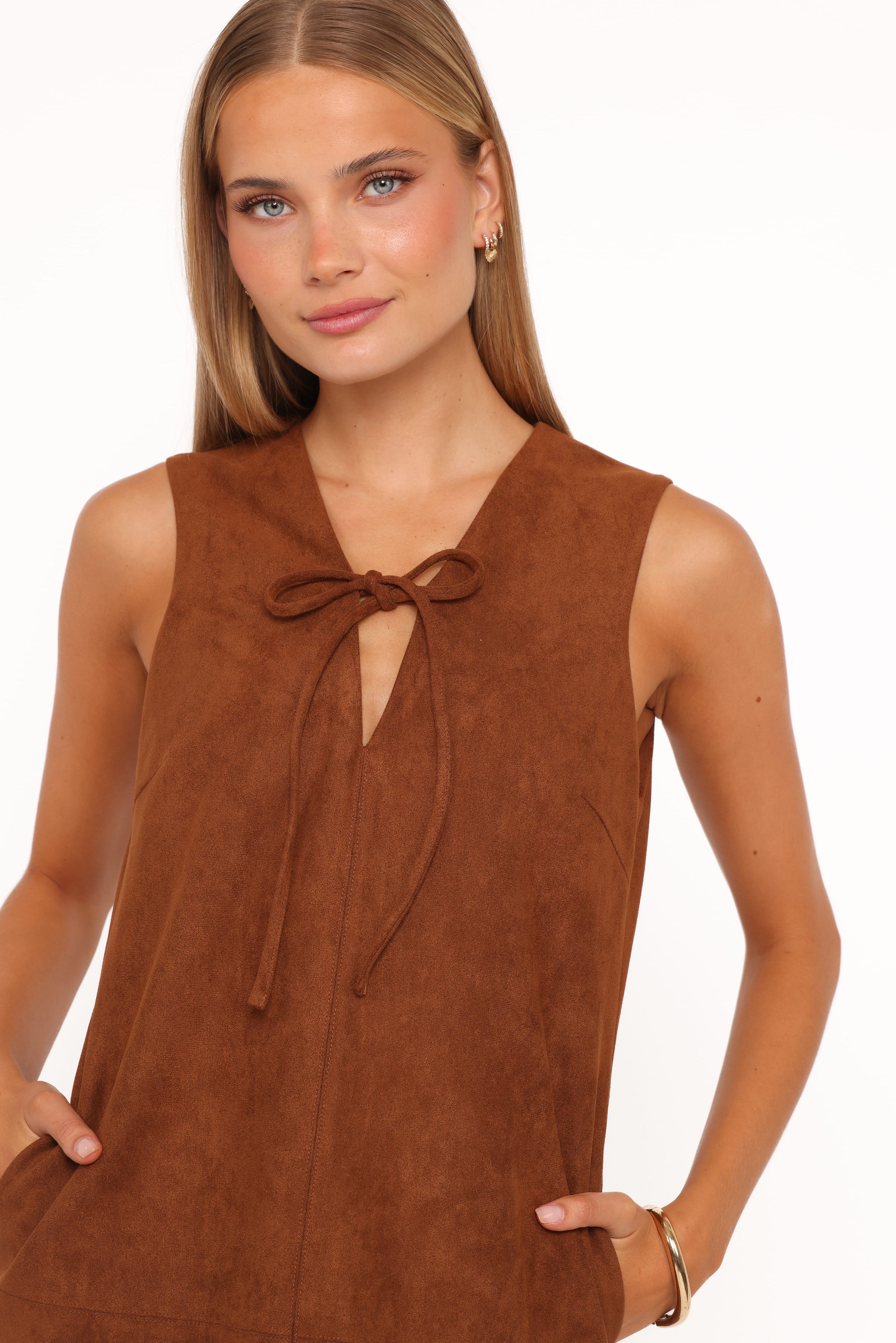 DRESSES Jonty Scallop Hem Mini Dress - Copper Tan