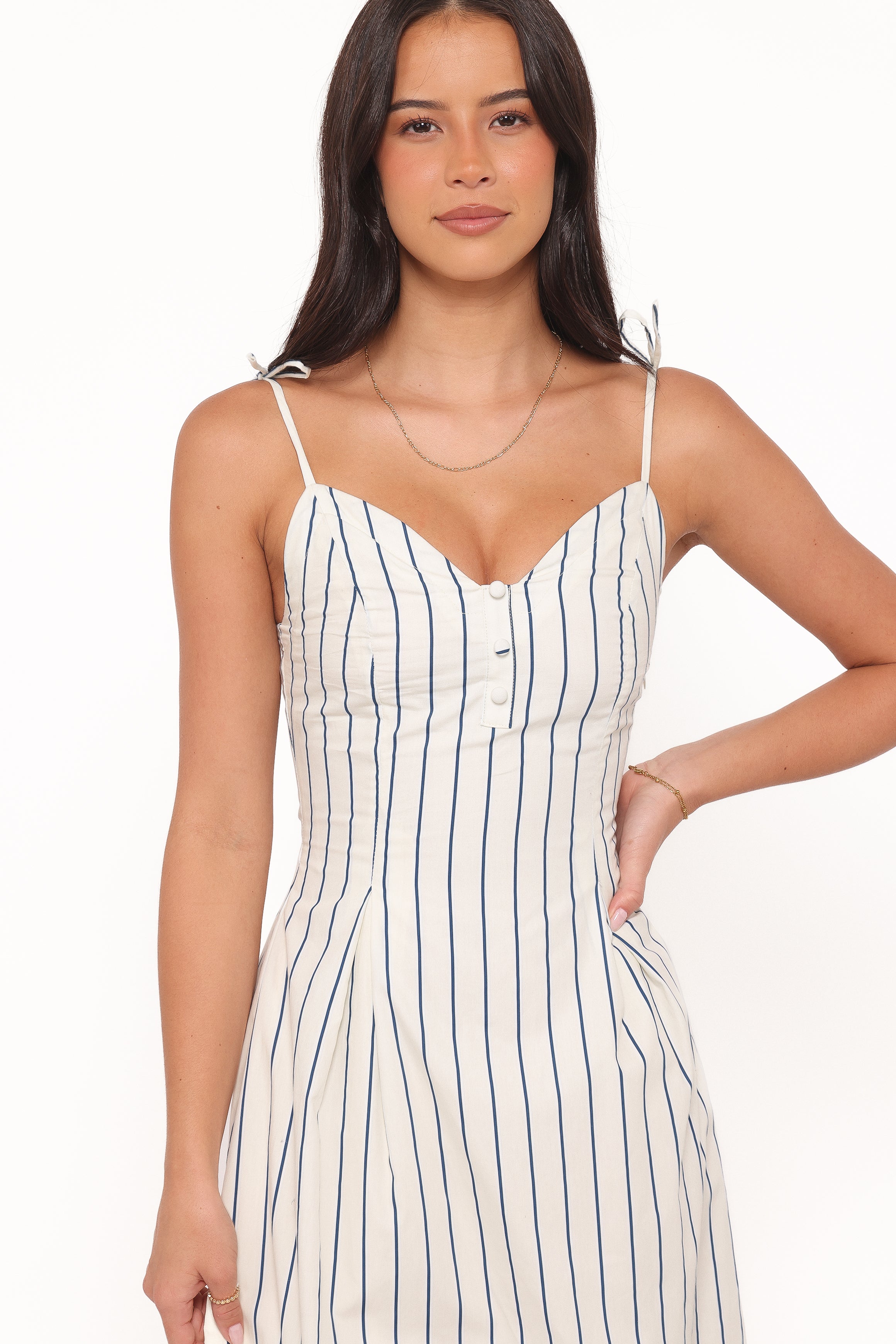 DRESSES Jordin Maxi Dress - Ivory/Blue Stripe