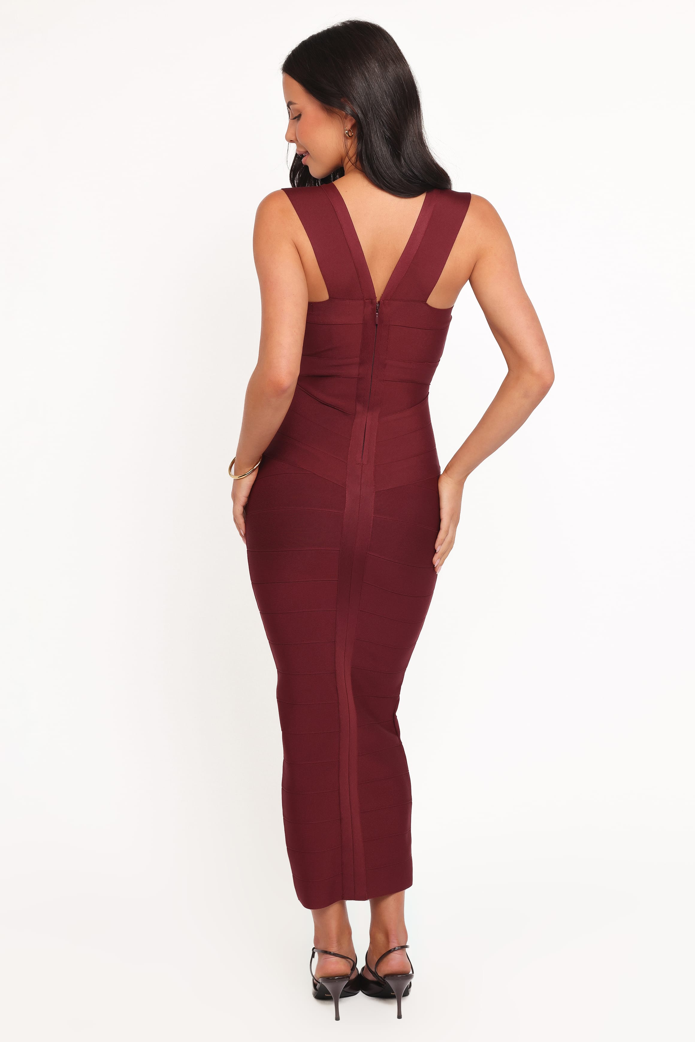 DRESSES Josiah Midi Dress - Burgundy