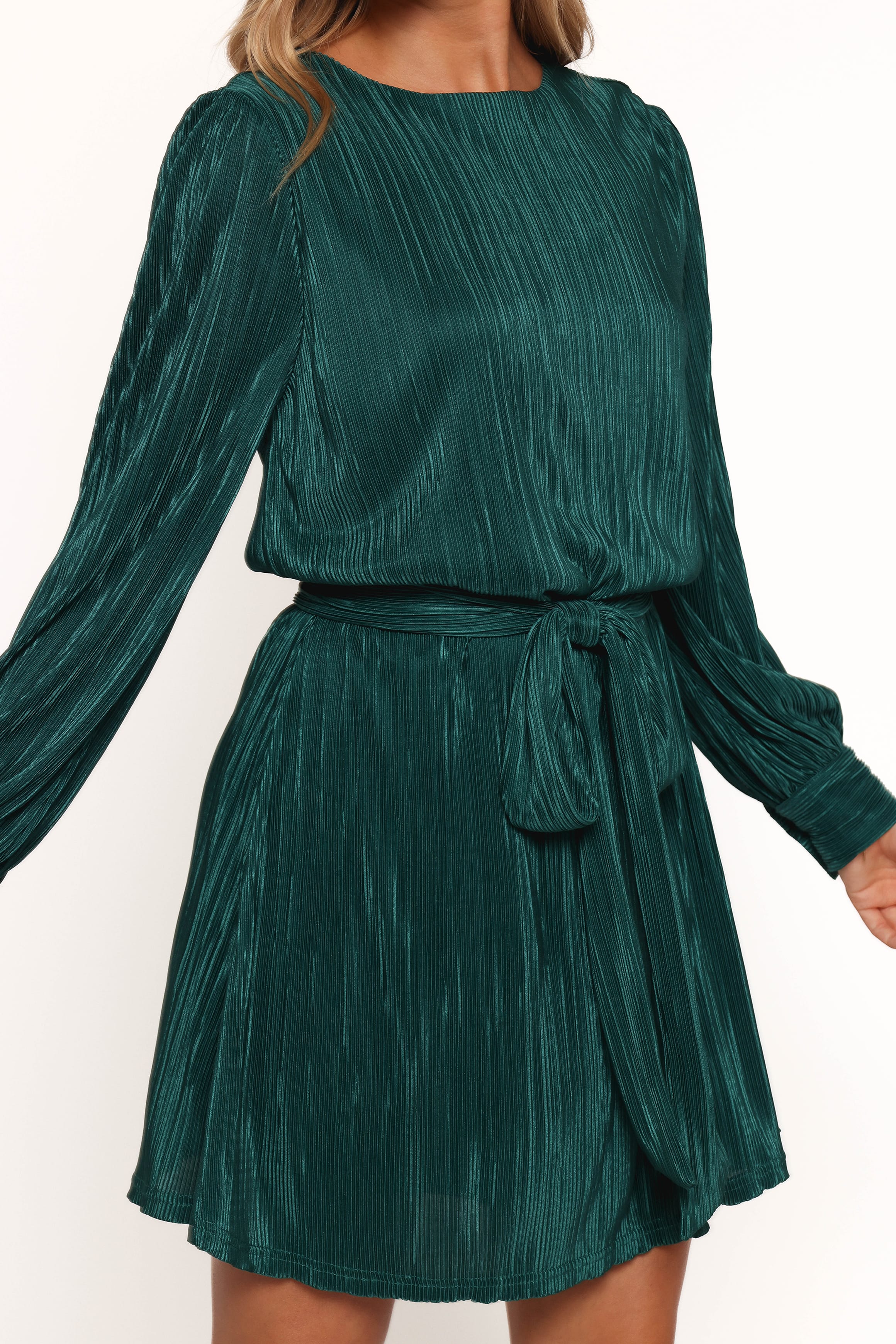 DRESSES Joy Plisse Mini Dress - Dark Jade
