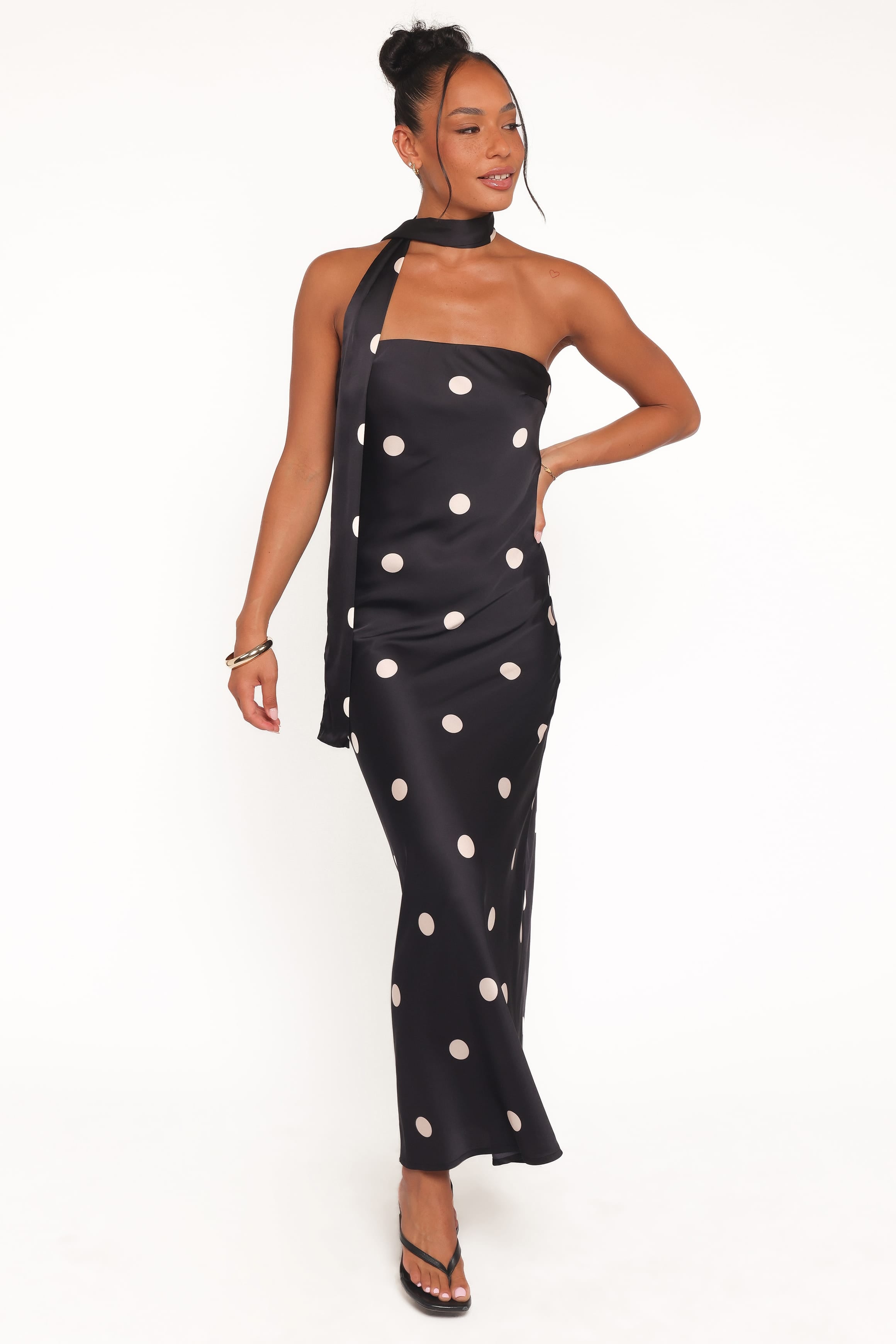 DRESSES Jutta Strapless Maxi Dress - Black Polka Dot