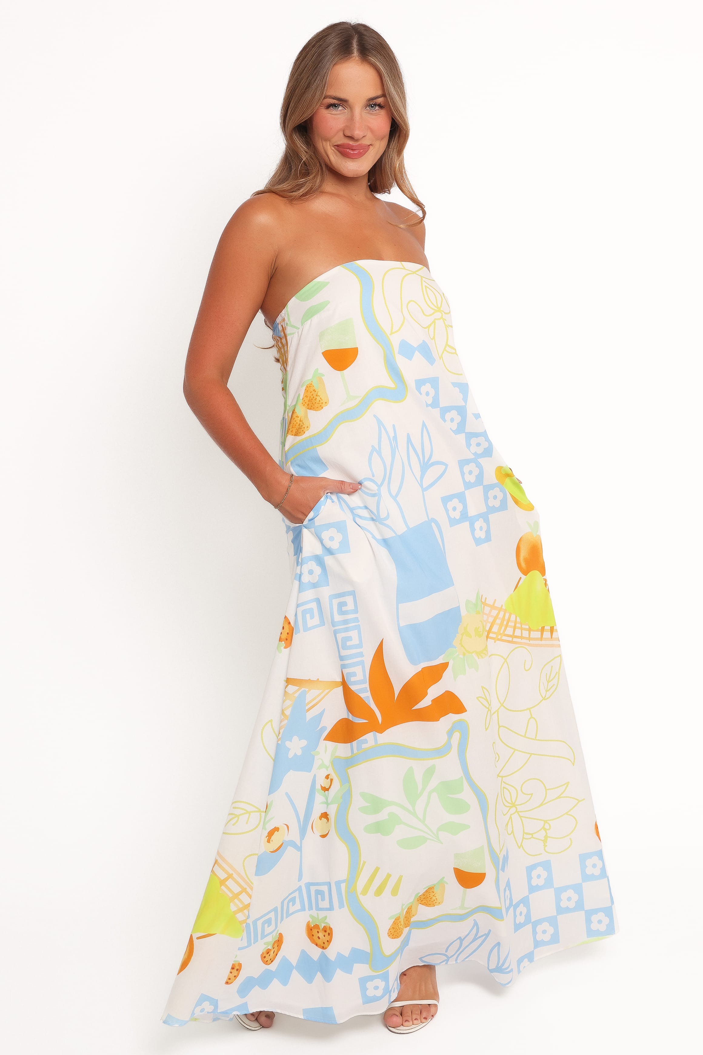 DRESSES Kaelani Strapless Maxi Dress - Multi Print