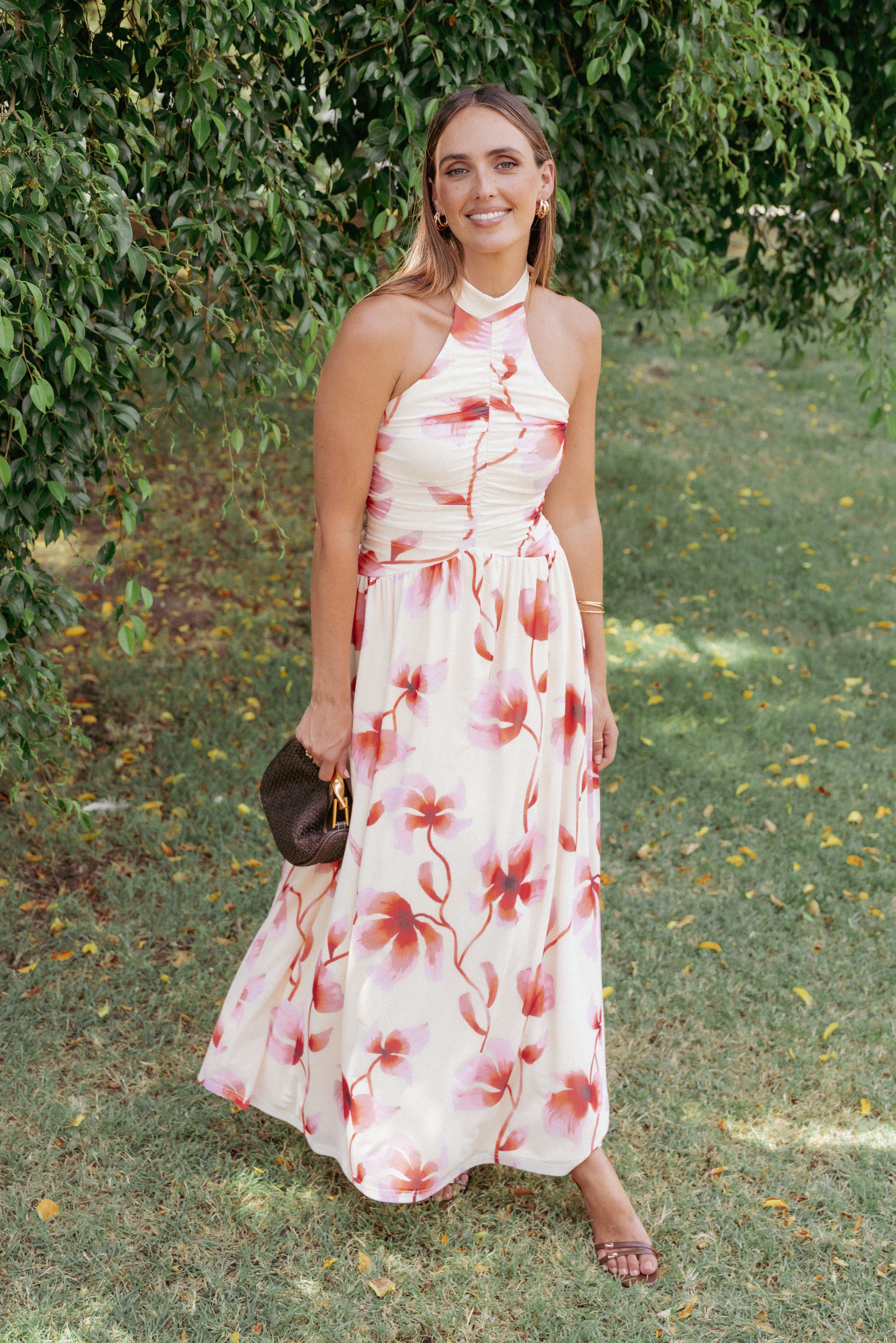 DRESSES Kaira Halterneck Maxi Dress - Pink Floral