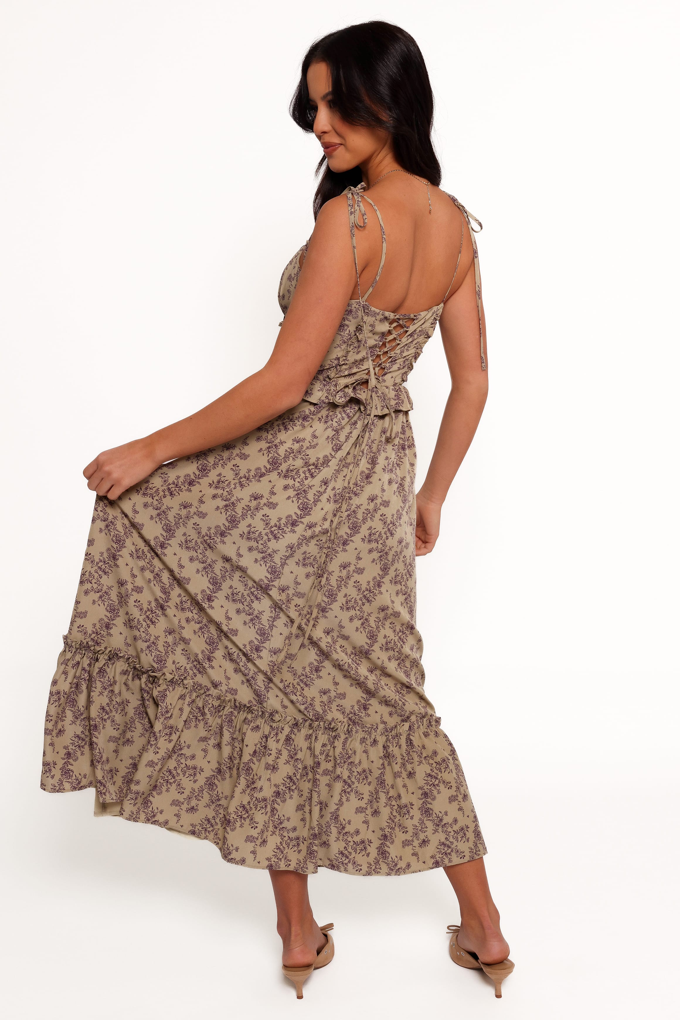 DRESSES Karie Midi Dress - Olive/Dark Purple