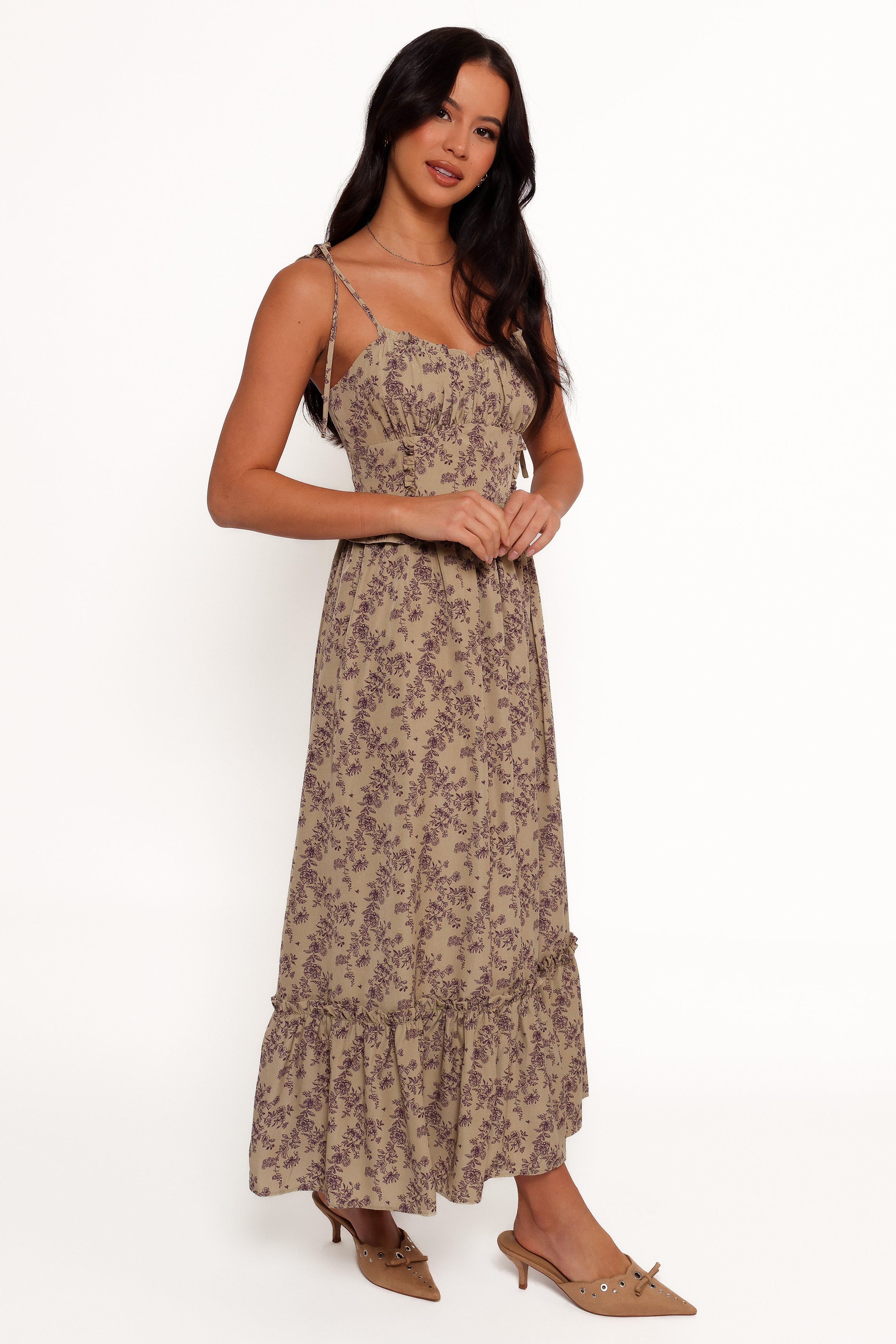 DRESSES Karie Midi Dress - Olive/Dark Purple