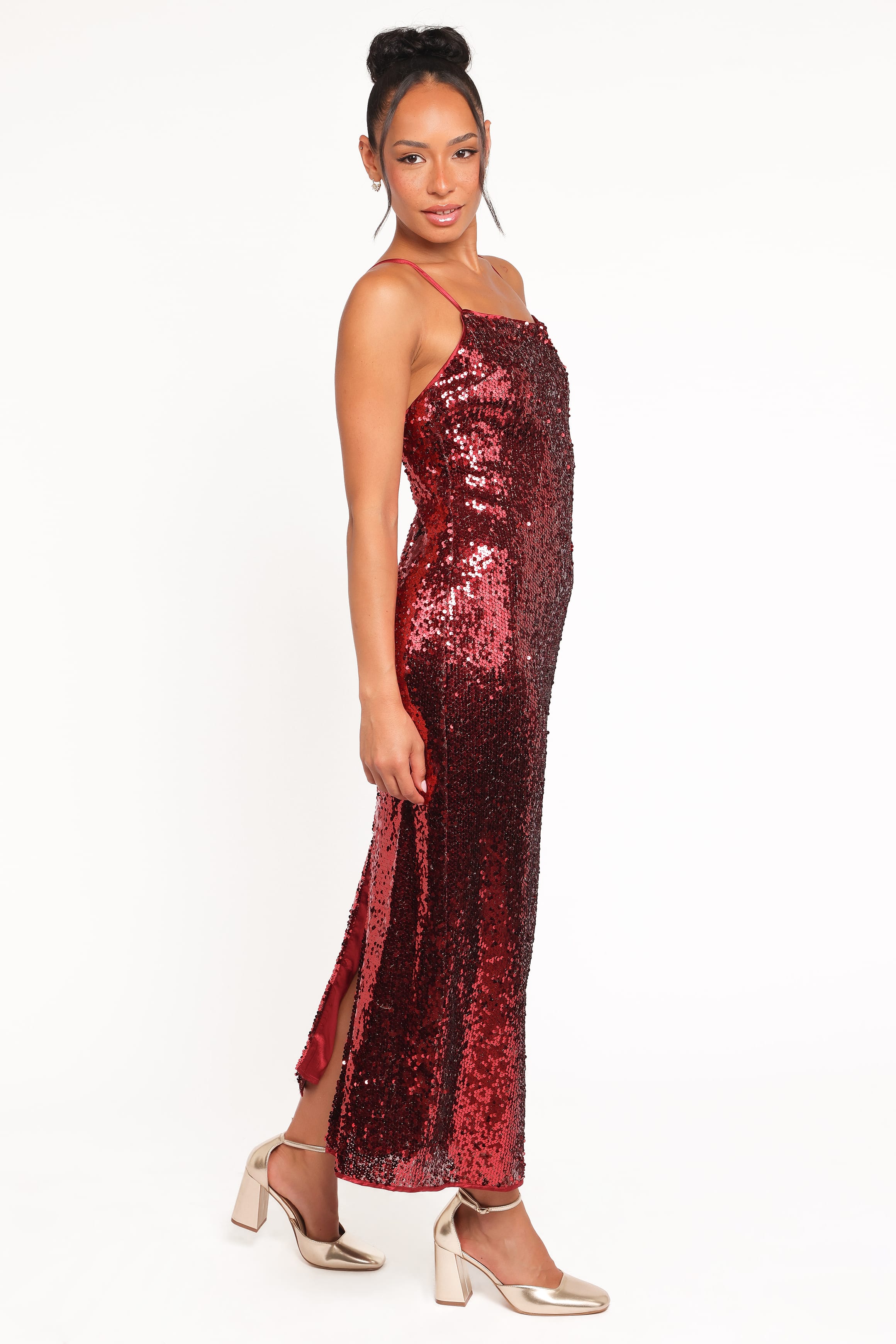 DRESSES Karley Sequin Maxi Dress - Burgundy