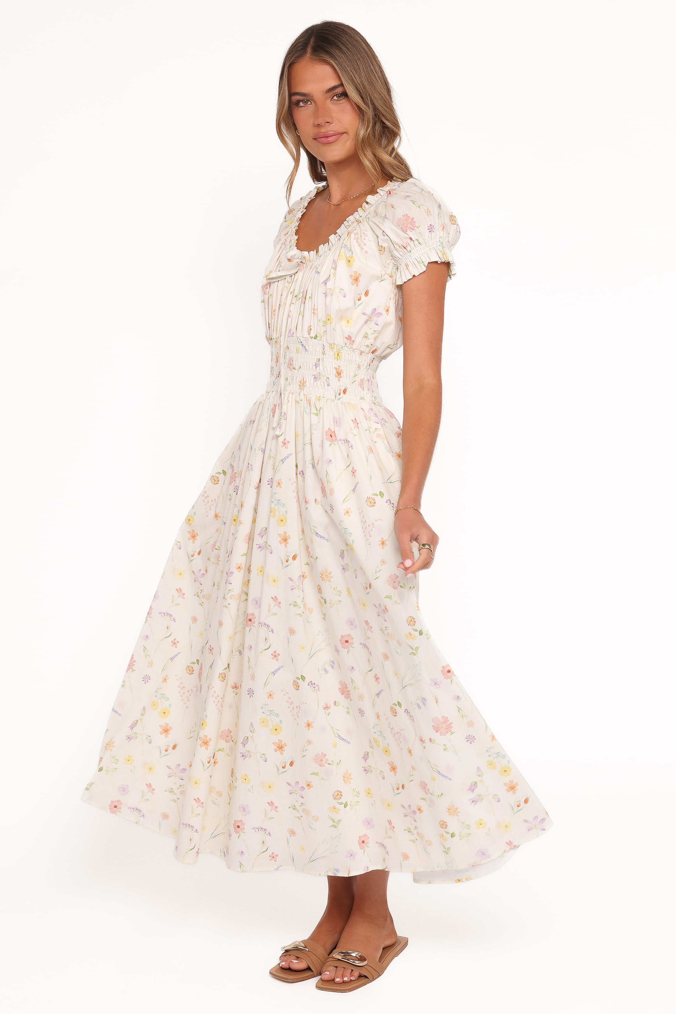 DRESSES Katana Puff Sleeve Midi Dress - Floral