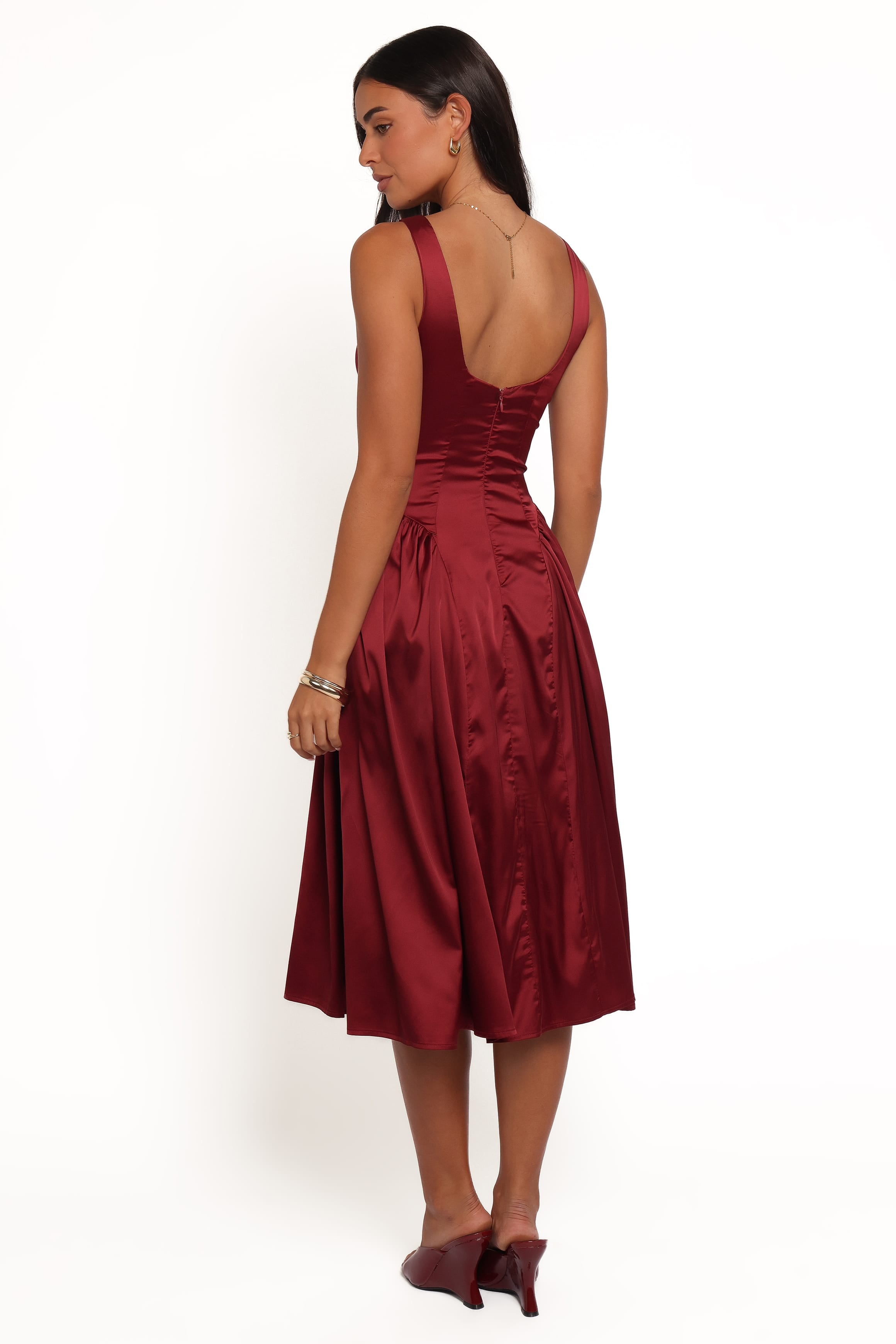 DRESSES Katelyn Midi Dress - Burgundy