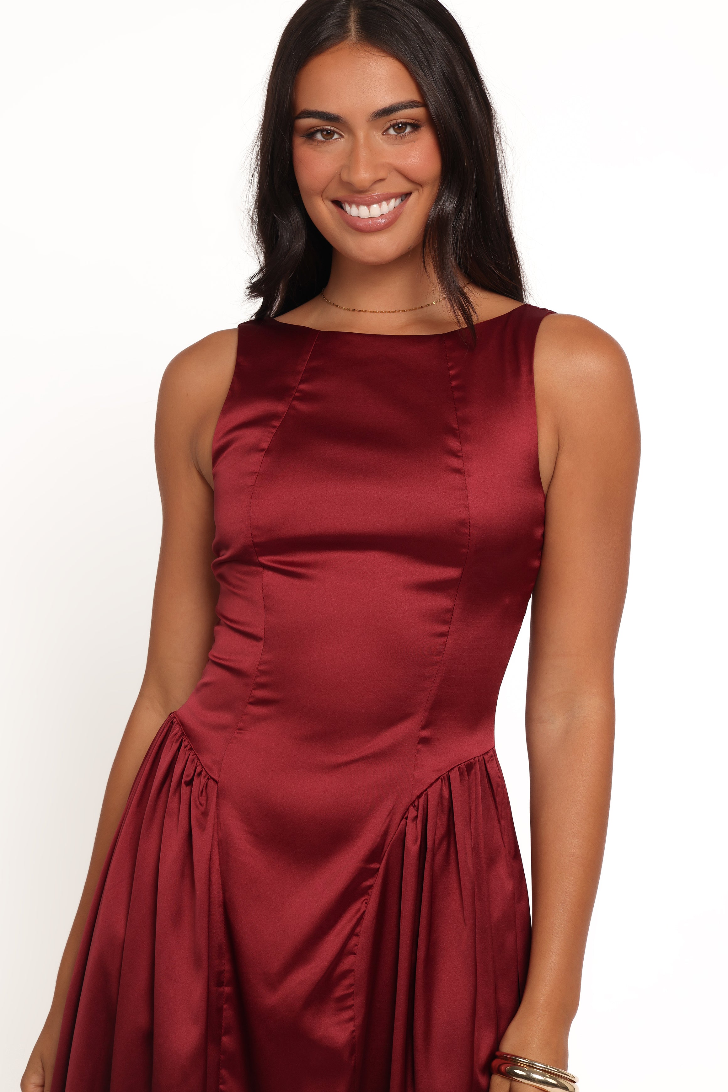DRESSES Katelyn Midi Dress - Burgundy