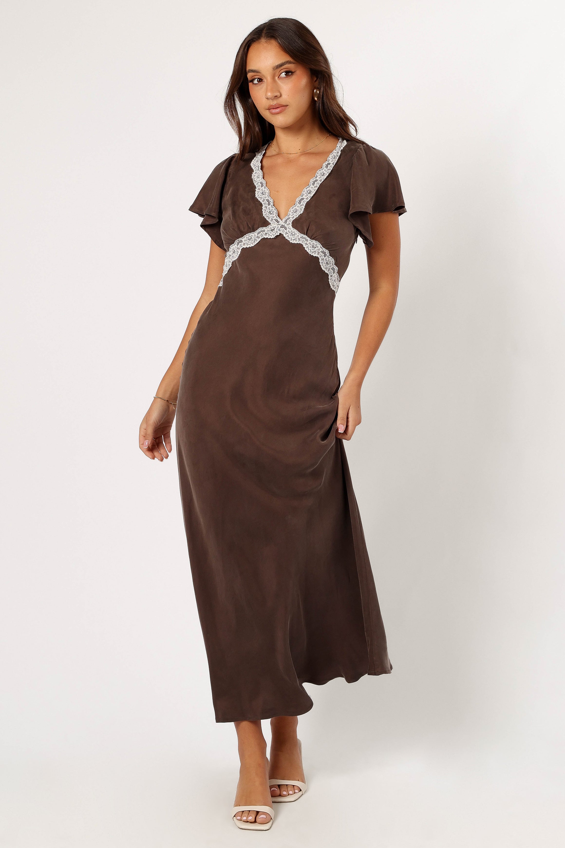 DRESSES @Kathryn Midi Dress - Warm Grey