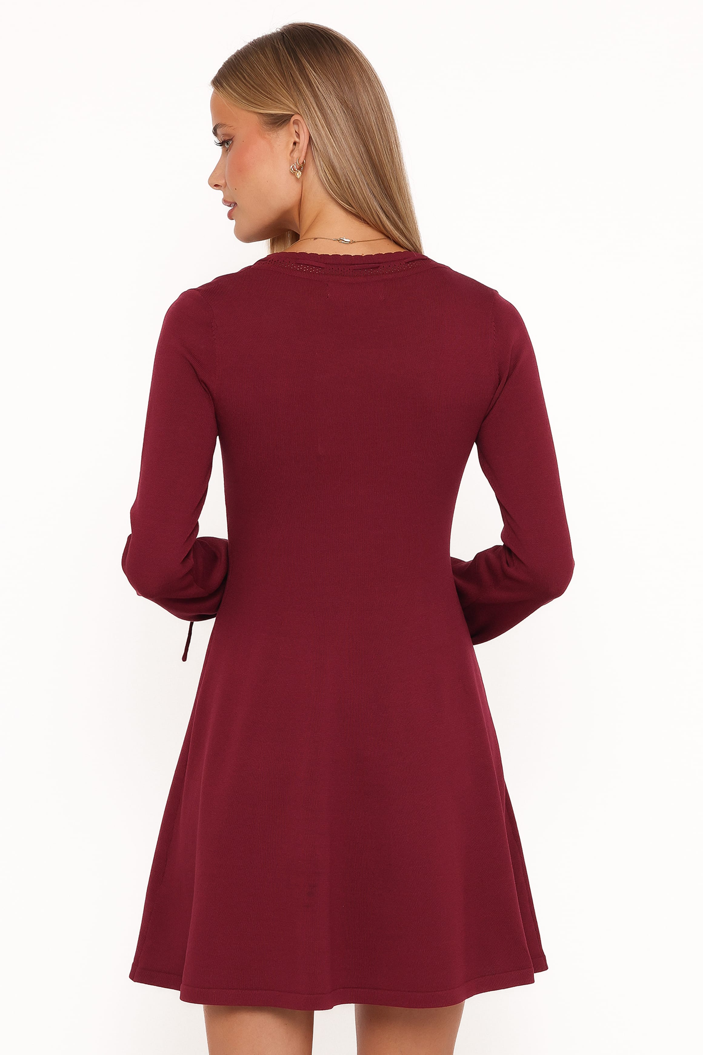 DRESSES Kaylee Knit Long Sleeve Mini Dress - Burgundy