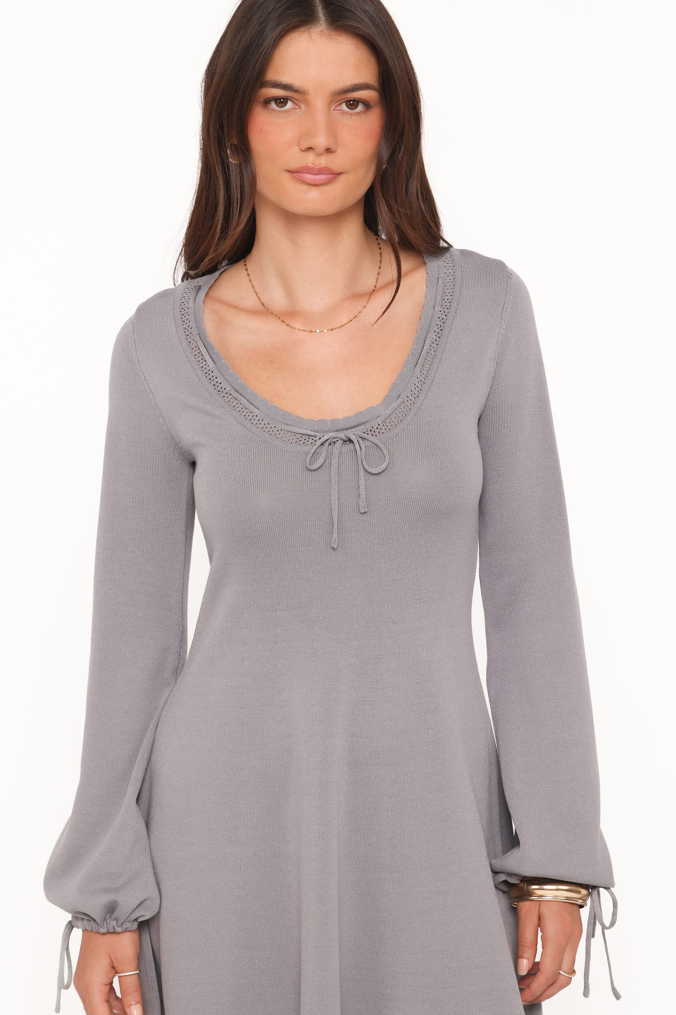 DRESSES Kaylee Knit Long Sleeve Mini Dress - Grey