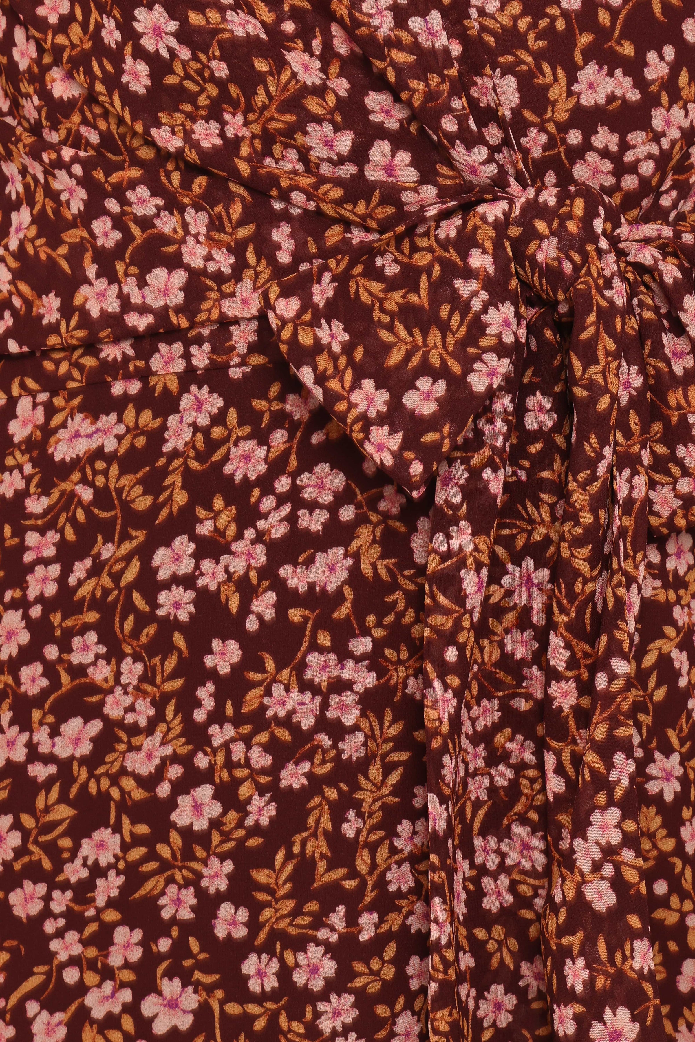 DRESSES Kaylie Mini Dress - Brown Ditsy Floral