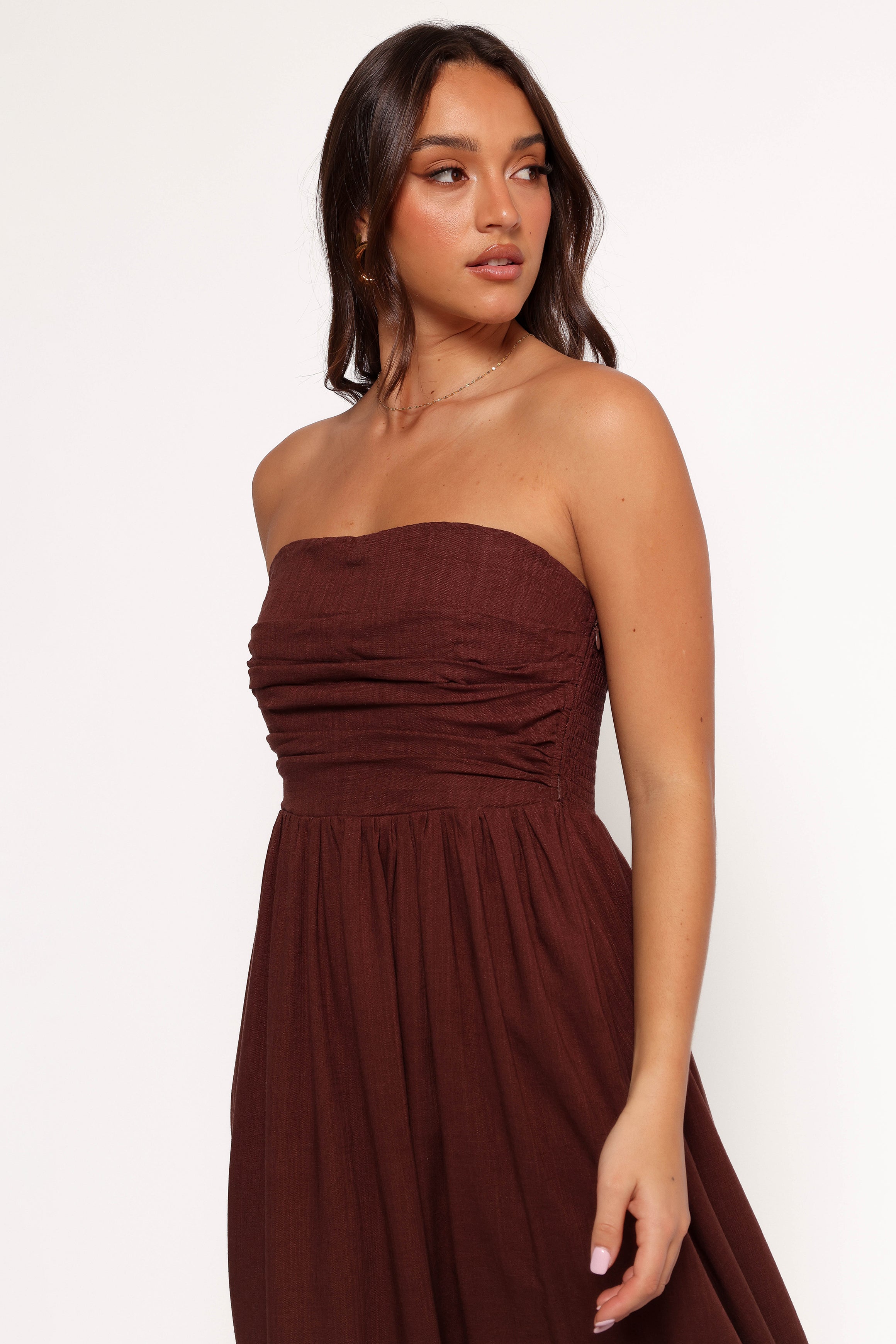 DRESSES Kayt Strapless Dress - Chocolate Brown
