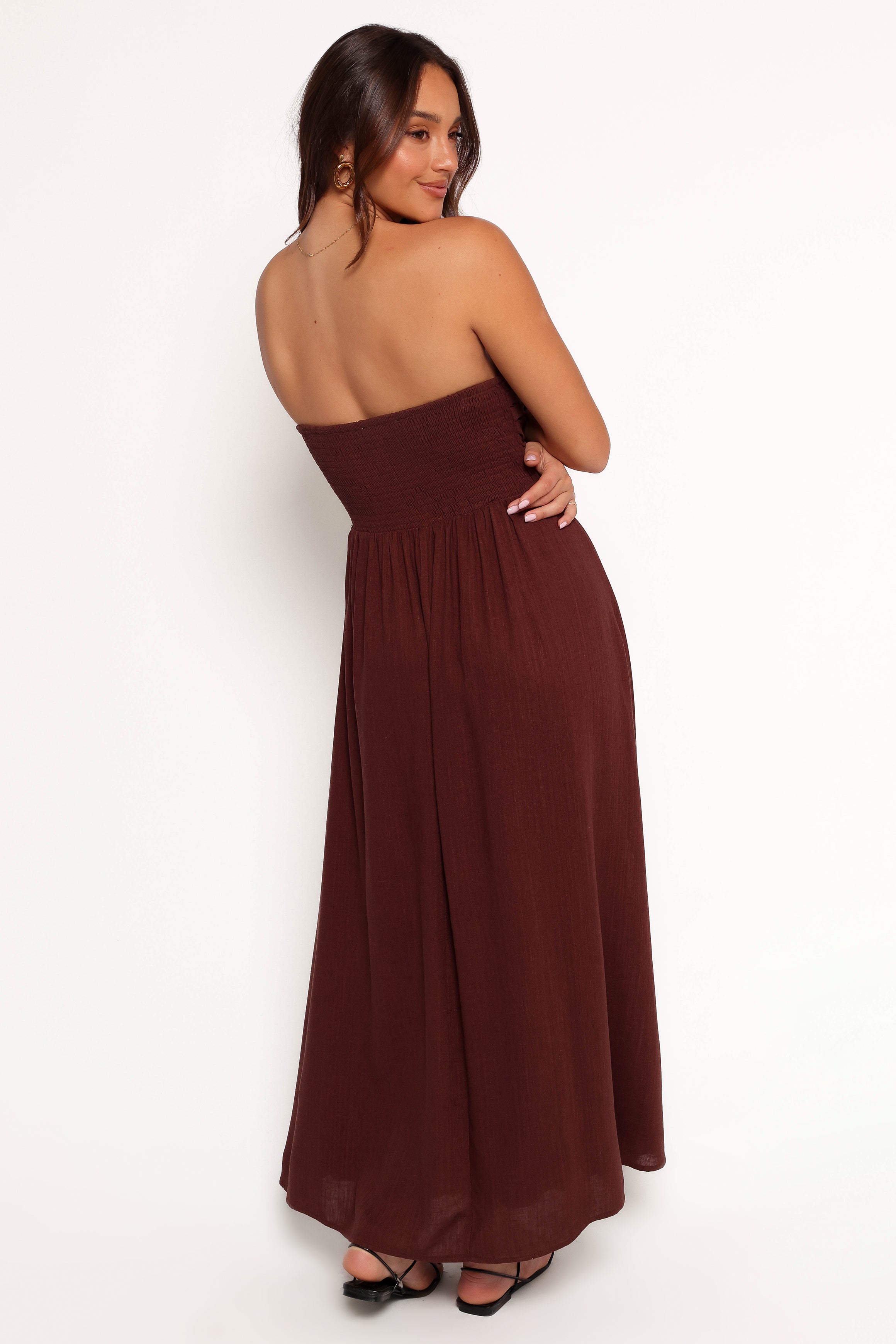 DRESSES Kayt Strapless Dress - Chocolate Brown