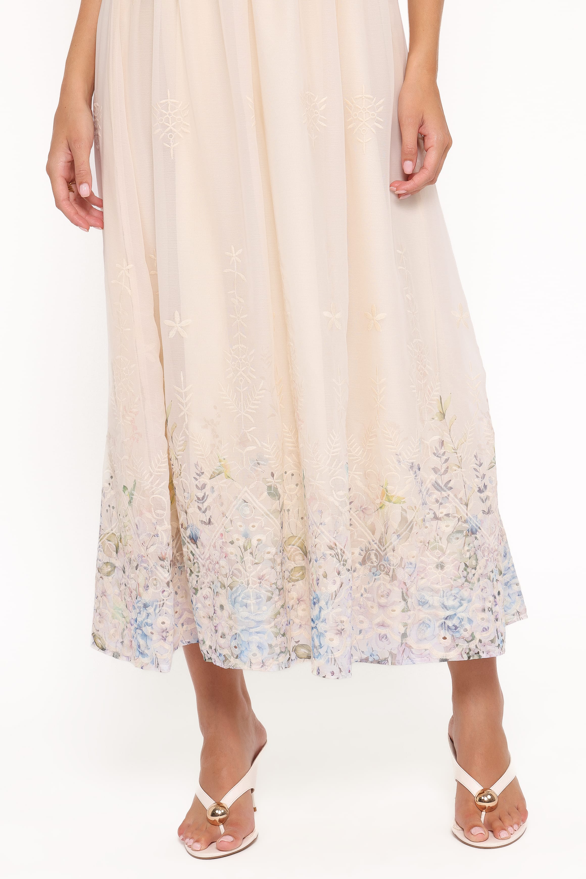 DRESSES Kayt Strapless Dress - Embroidered Floral