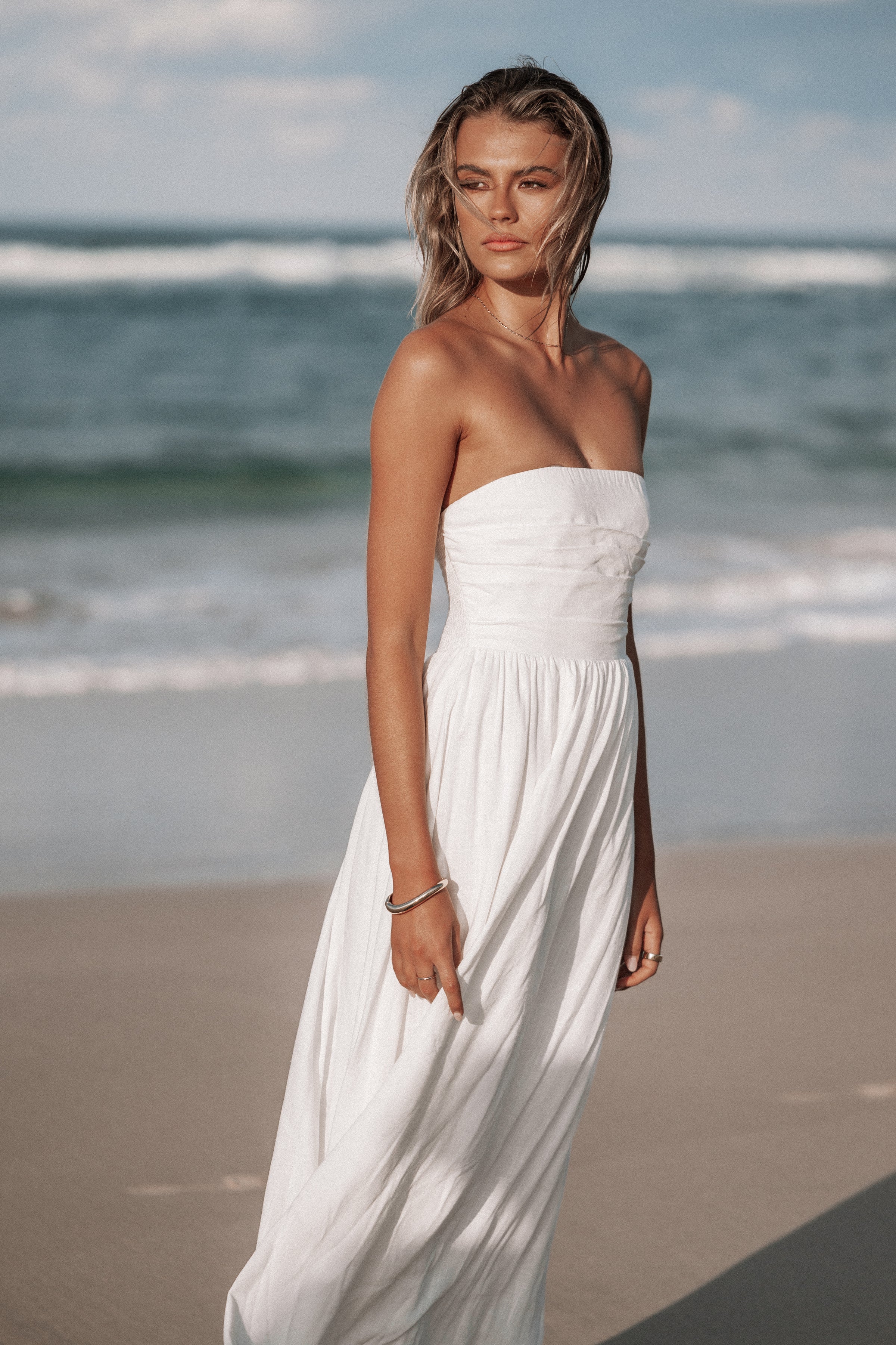 DRESSES Kayt Strapless Dress - White