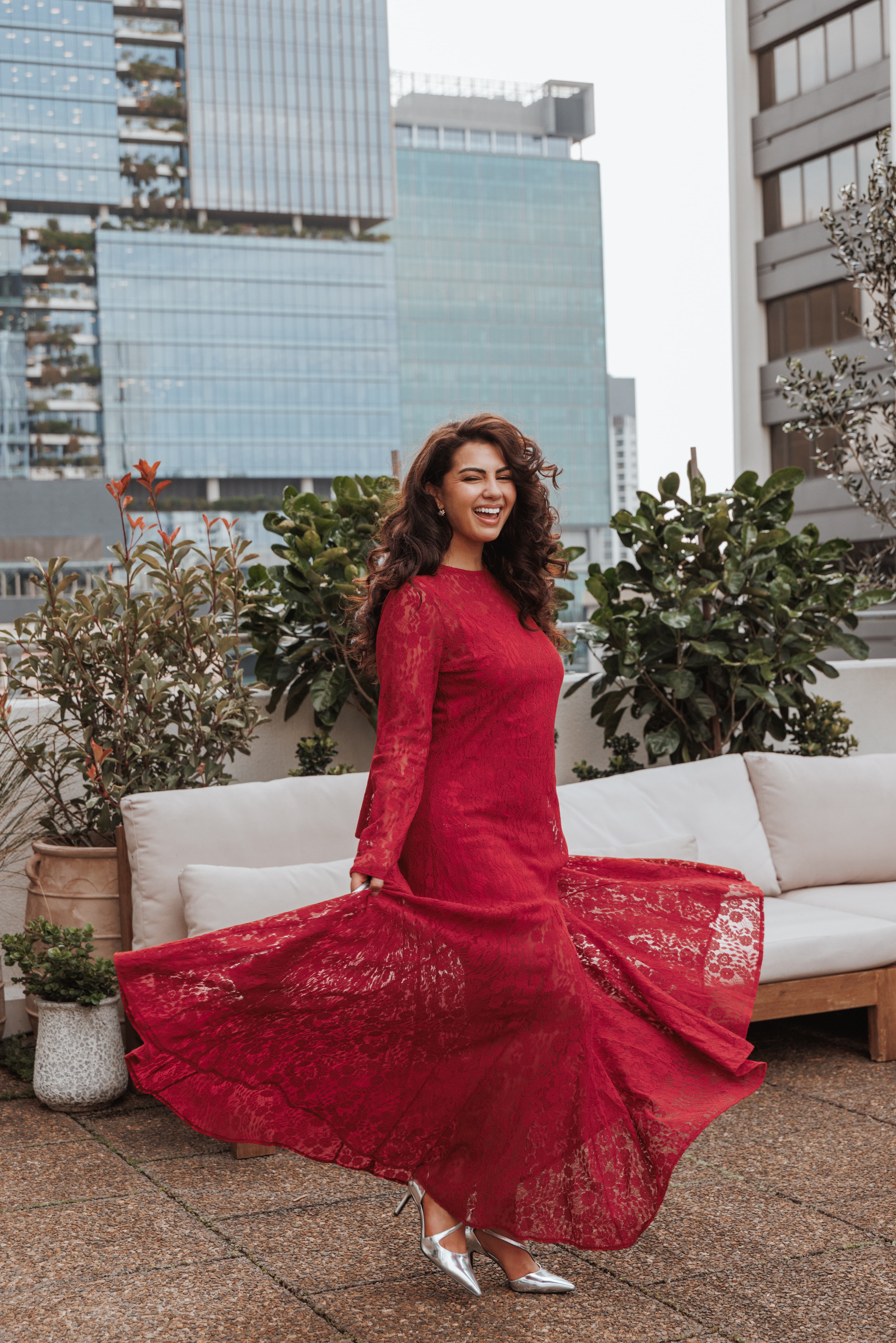 DRESSES Keani Long Sleeve Maxi Dress - Red