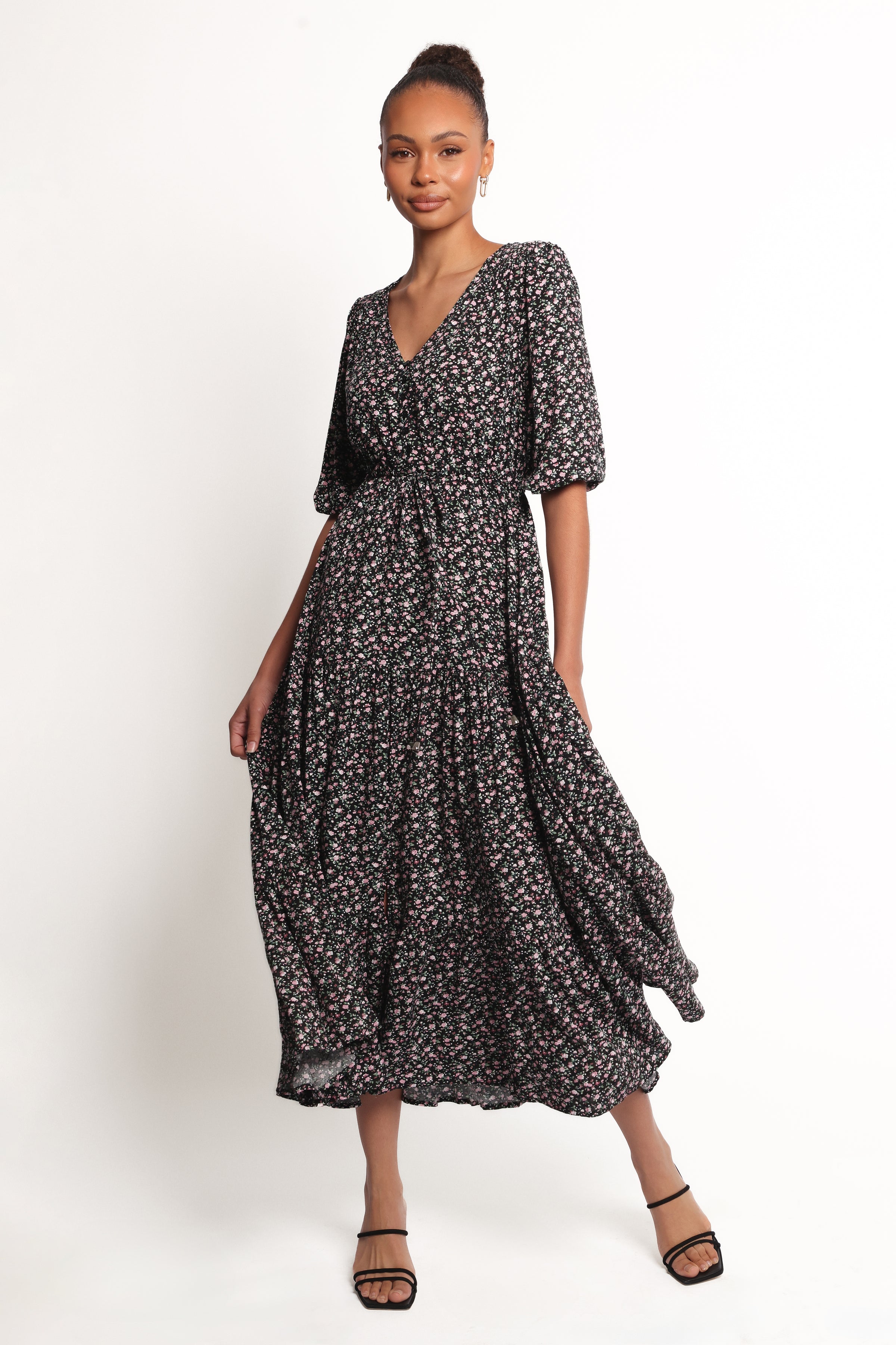 DRESSES Kelda Dress - Black Rosebud Floral