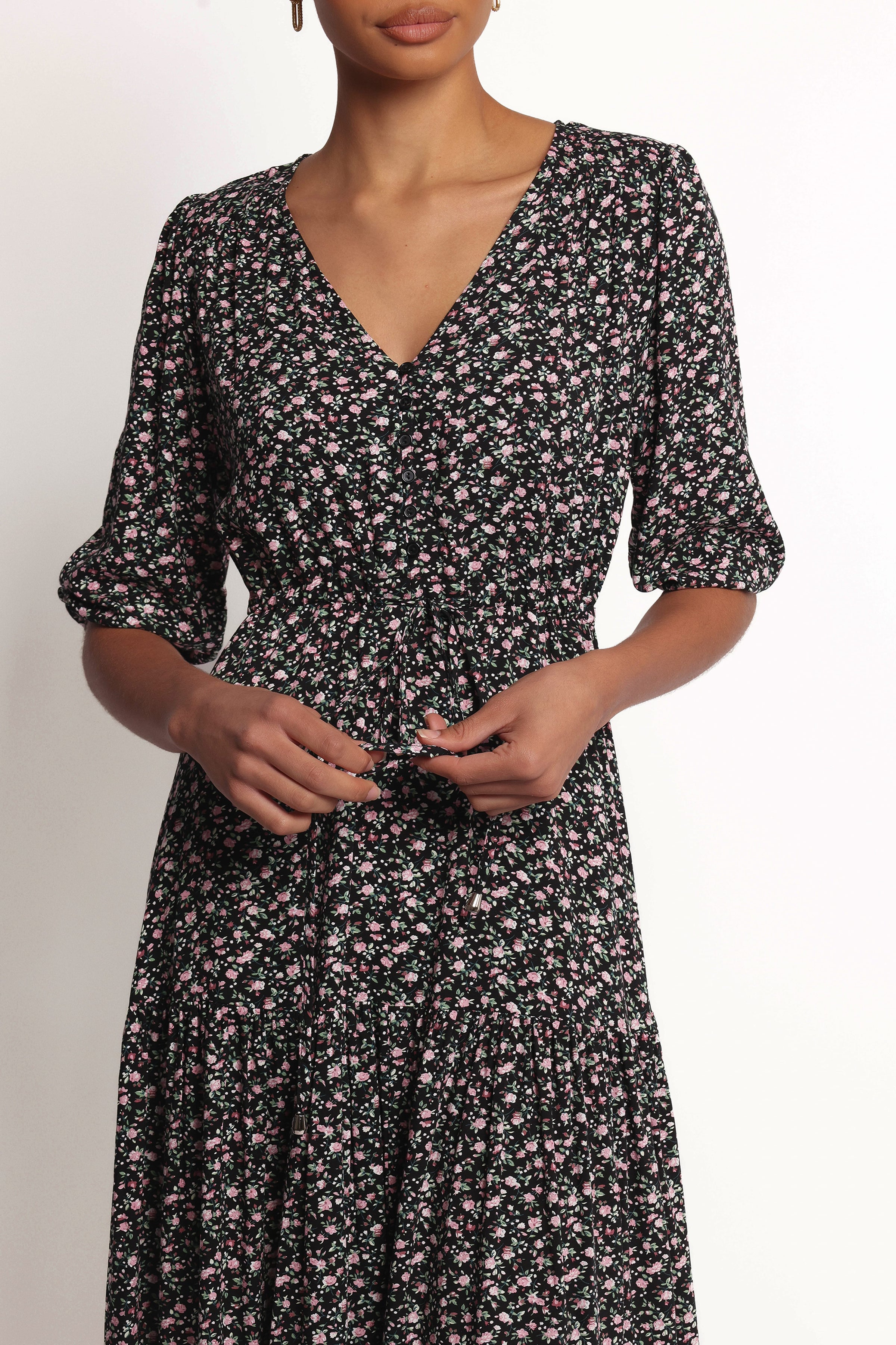 DRESSES Kelda Dress - Black Rosebud Floral