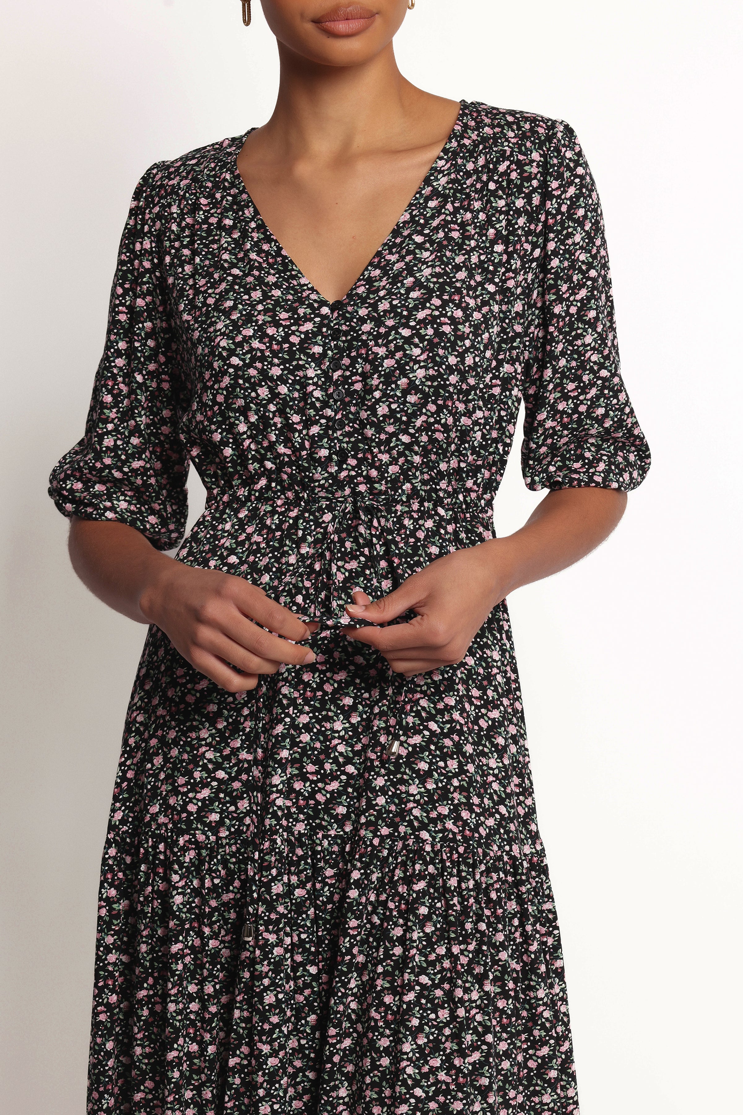 DRESSES Kelda Dress - Black Rosebud Floral