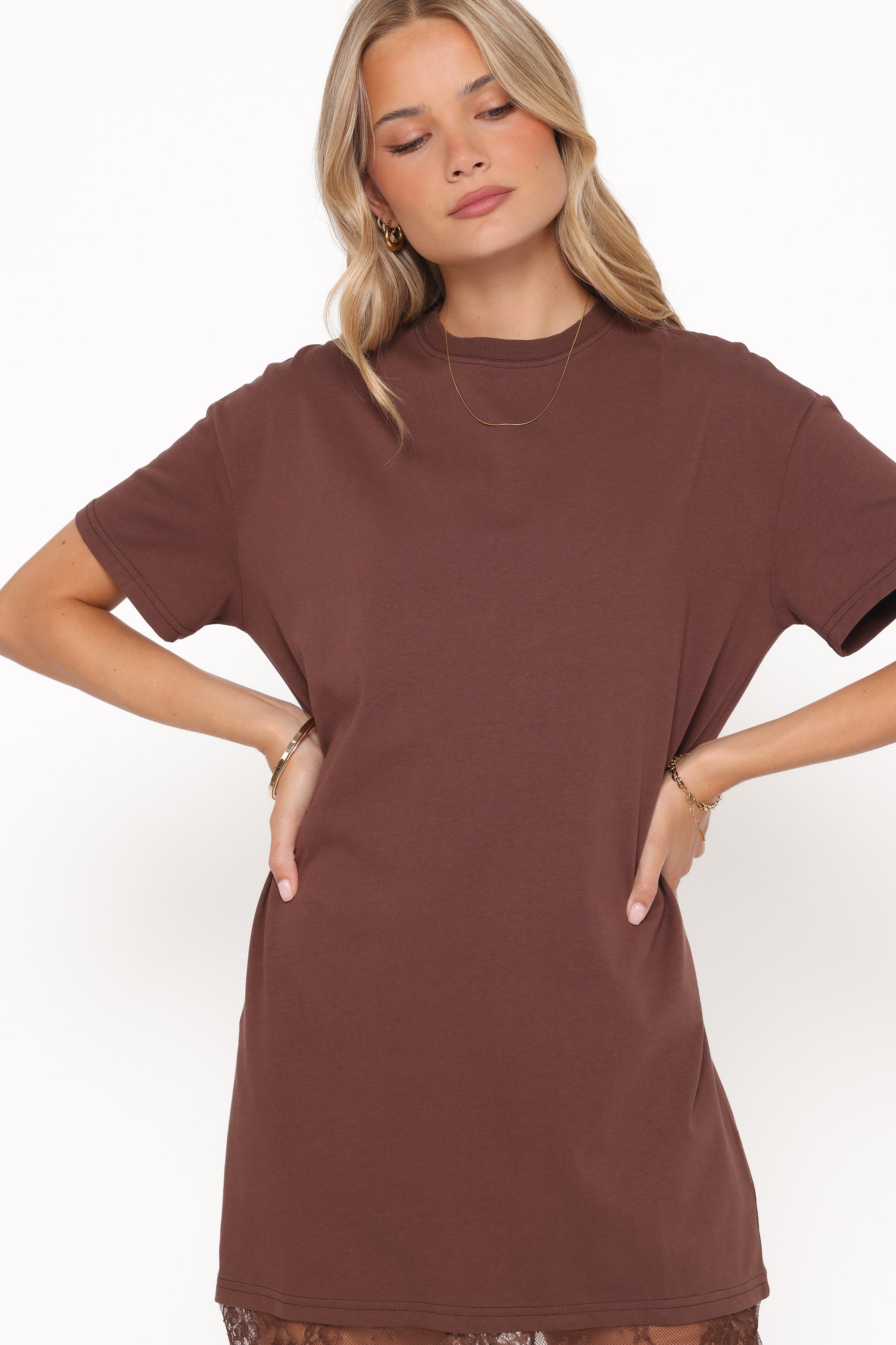 DRESSES Kella Short Sleeve Lace Maxi Dress - Brown