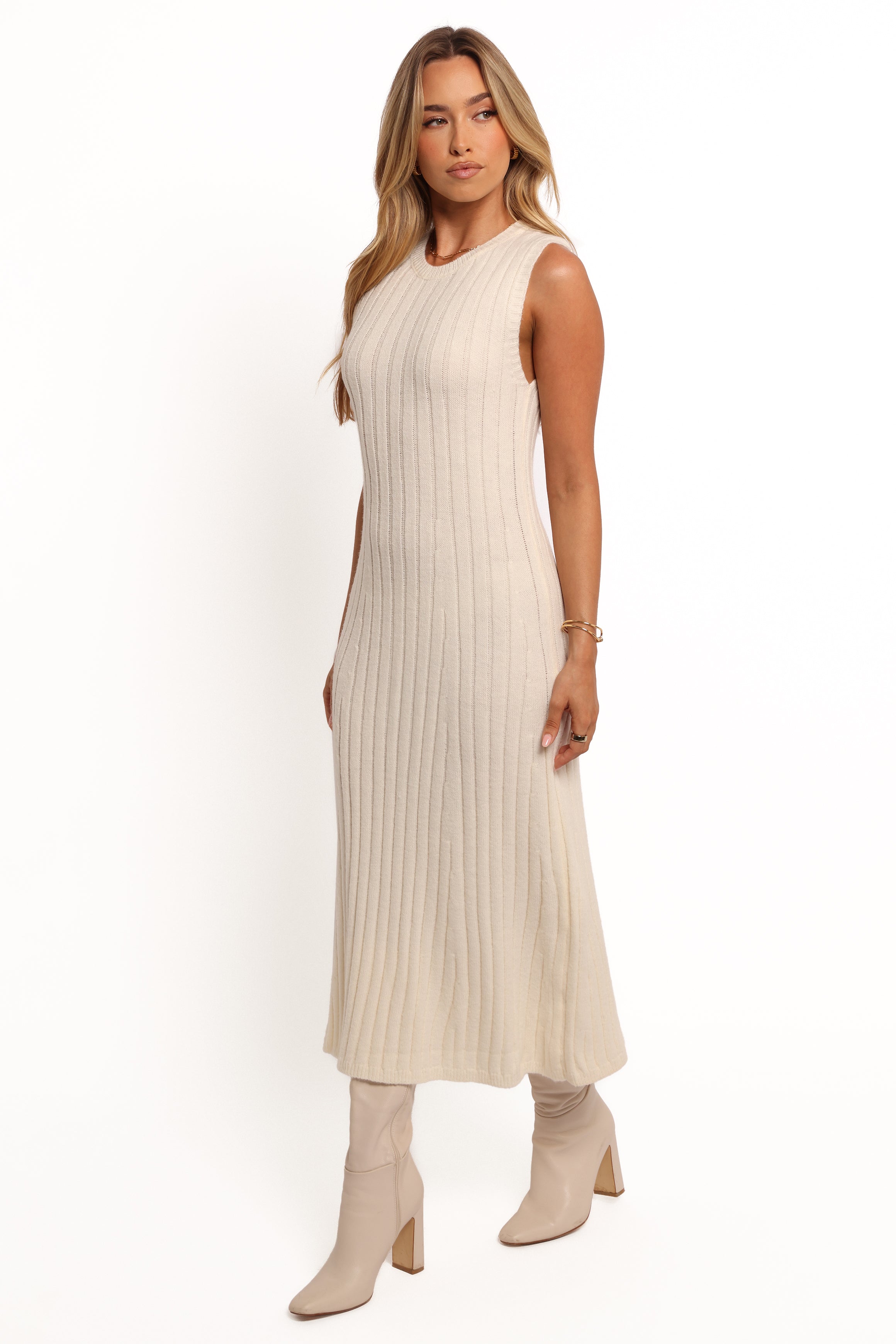 DRESSES Kellie Knit Midi Dress - White