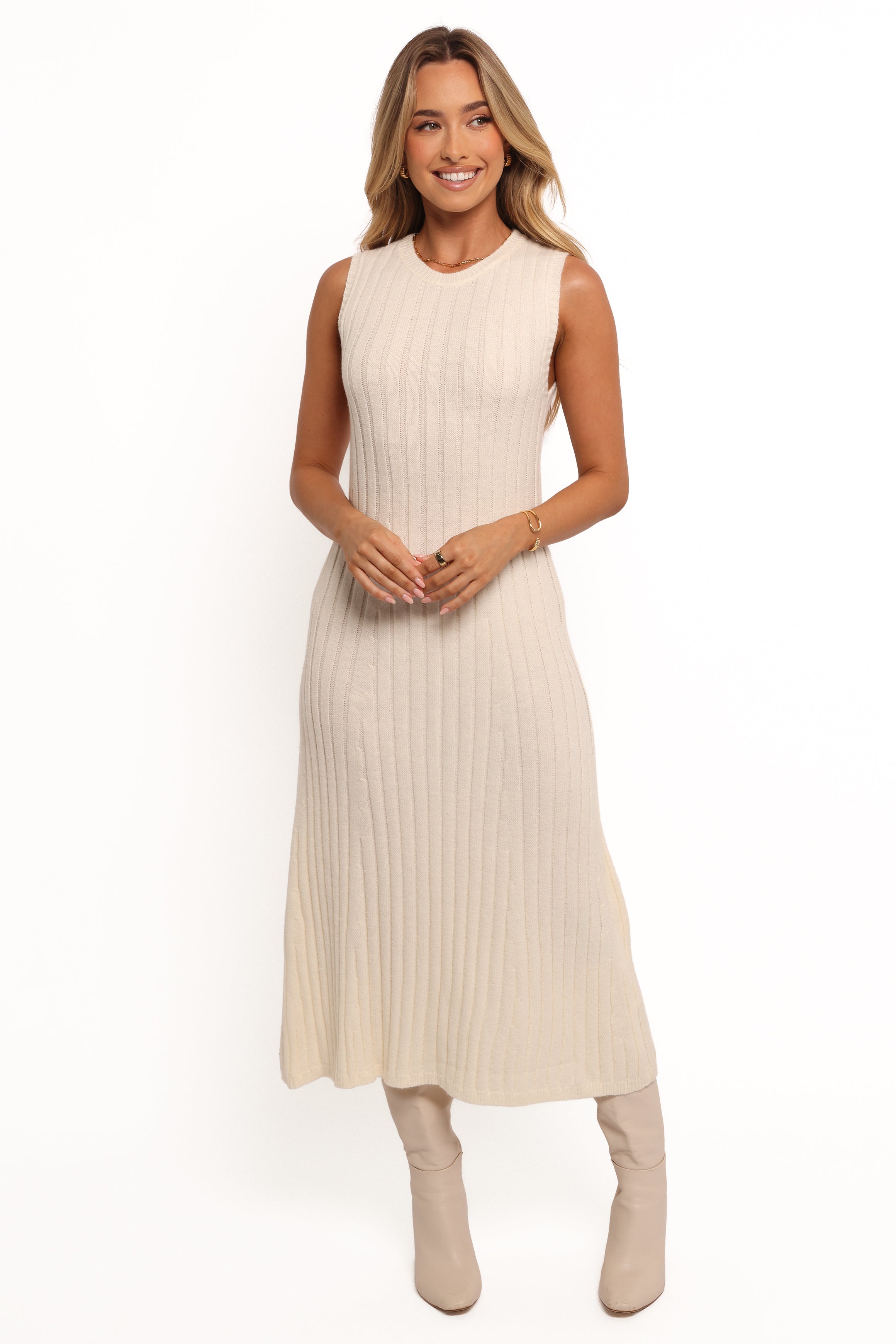 DRESSES Kellie Knit Midi Dress - White