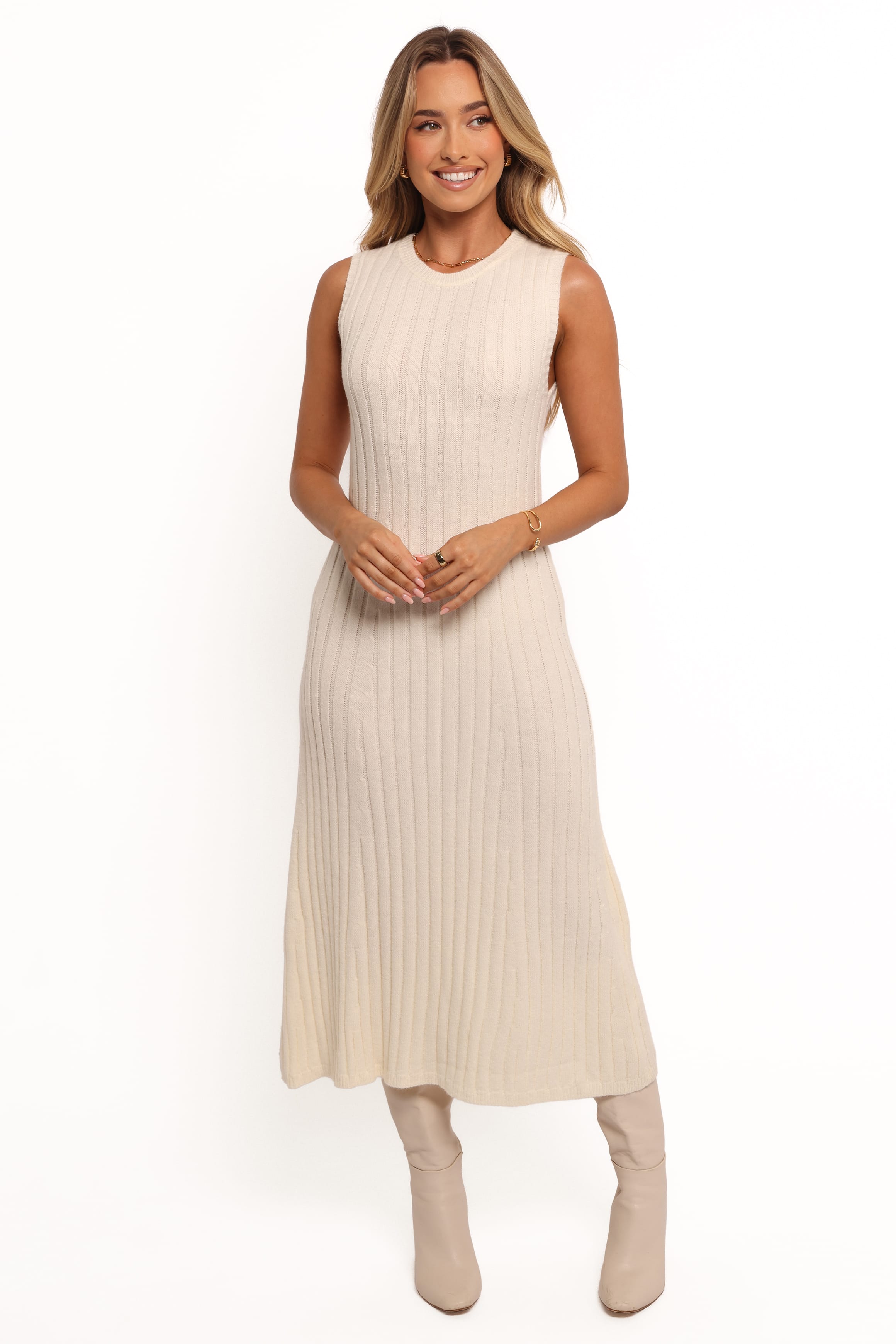 DRESSES Kellie Knit Midi Dress - White
