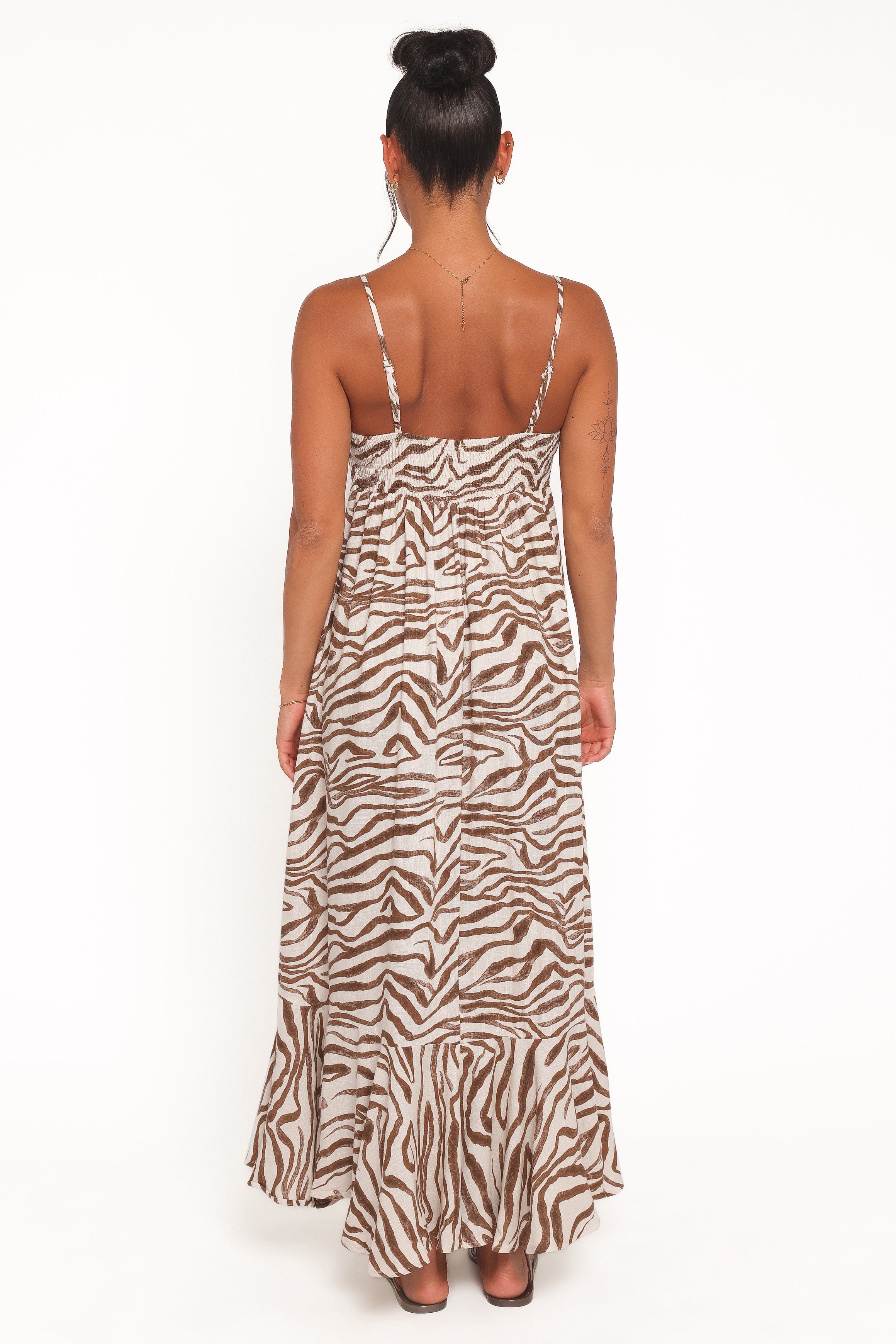 DRESSES Kelsie Midi Dress - Brown Zebra