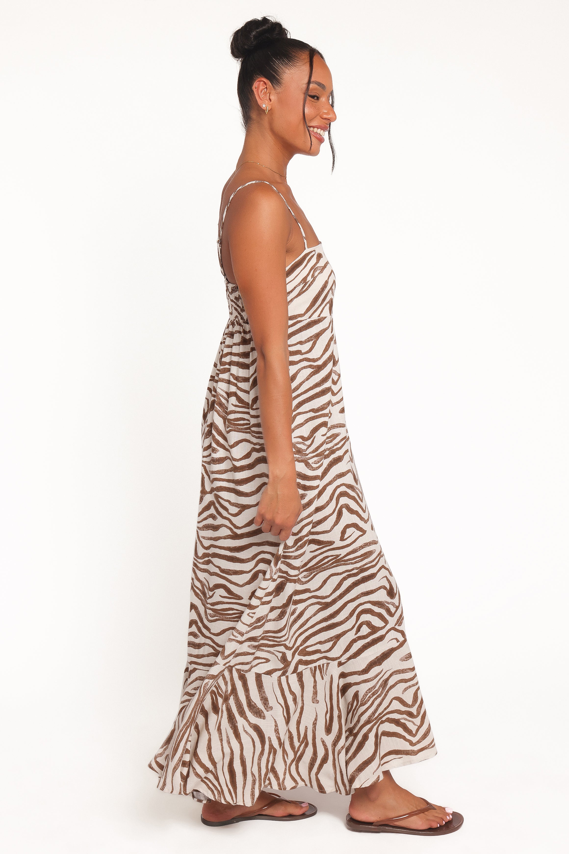 DRESSES Kelsie Midi Dress - Brown Zebra