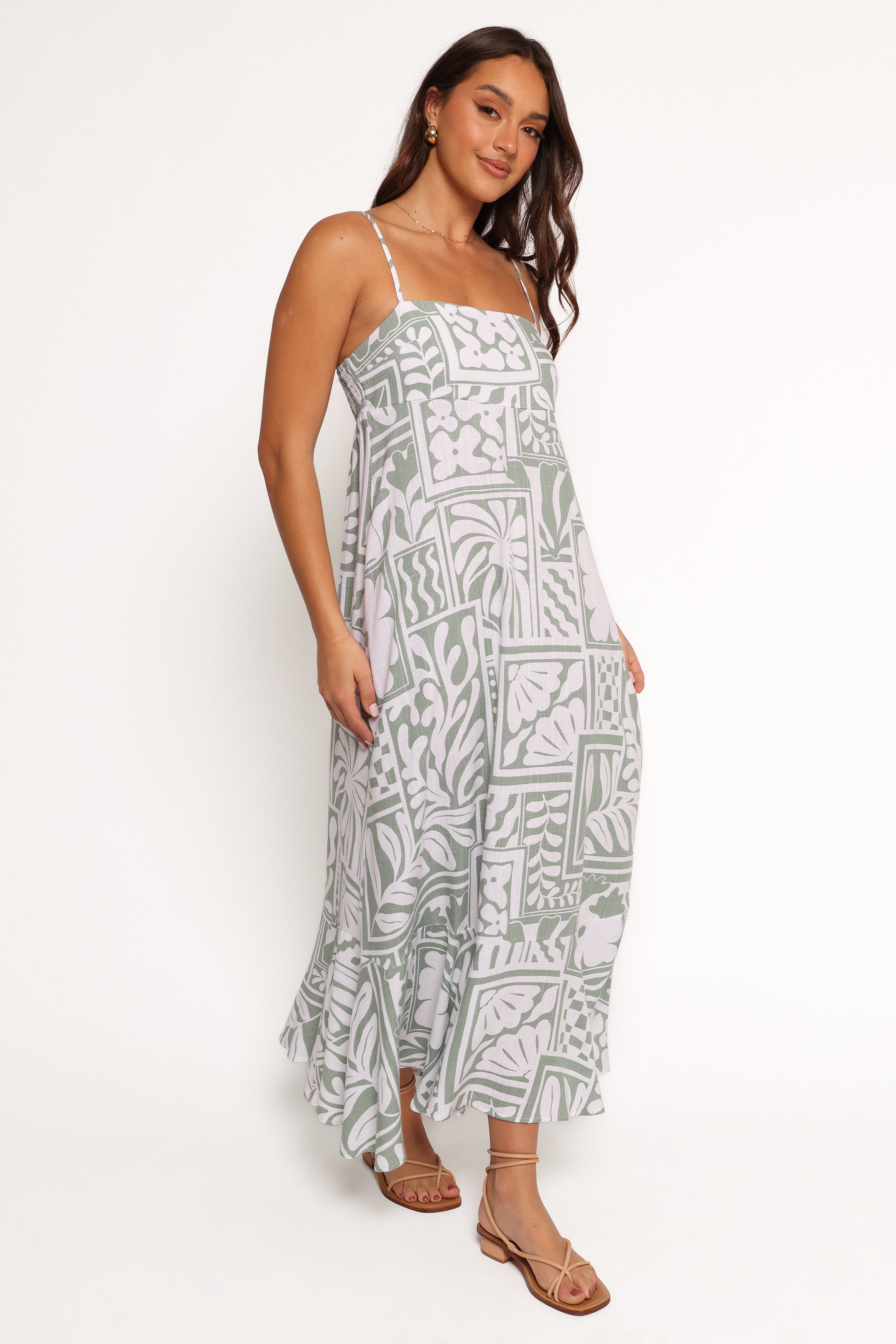 DRESSES Kelsie Midi Dress - Sage Print