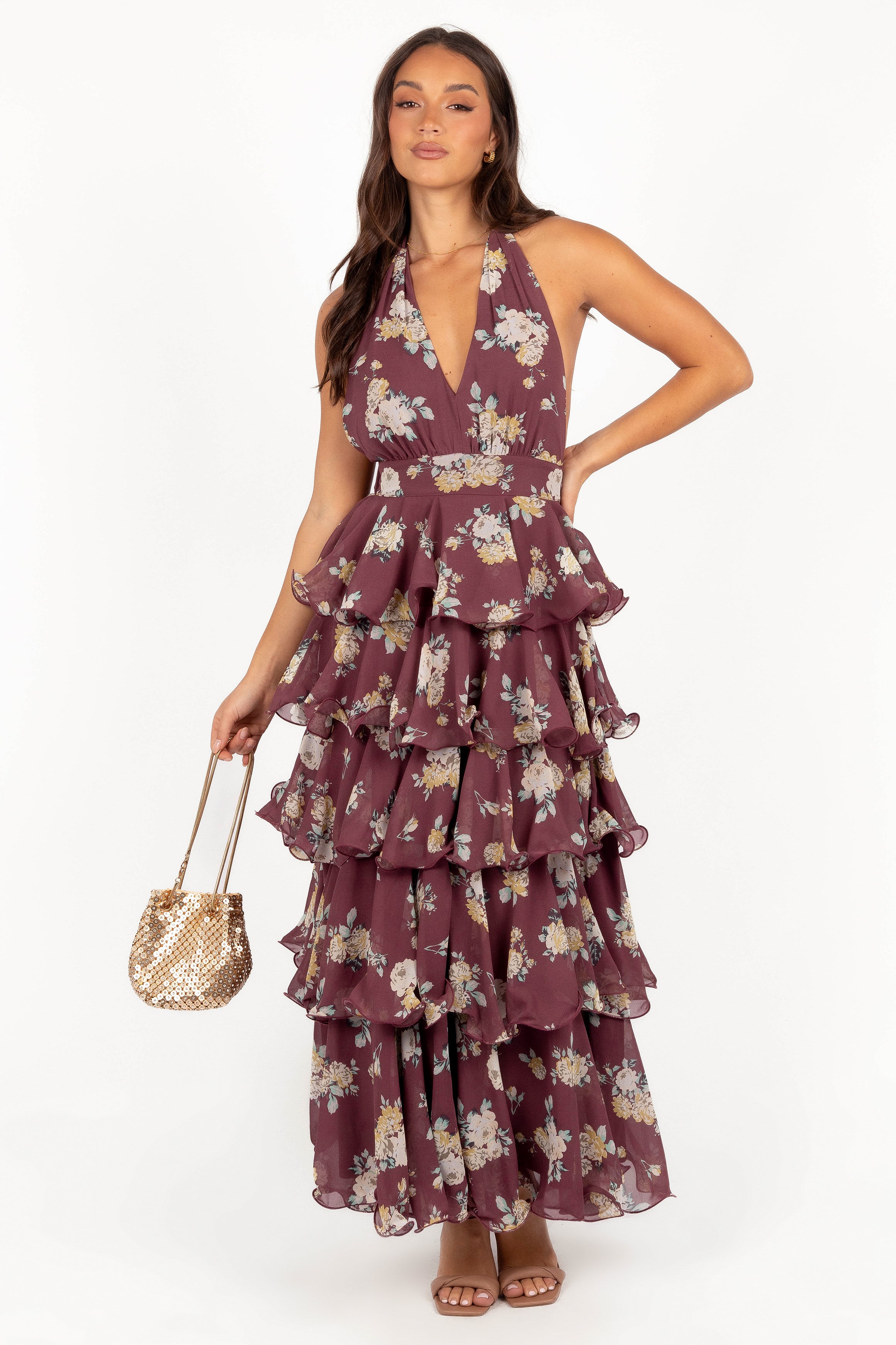 DRESSES Kendall Maxi Halterneck Dress - Dark Wine