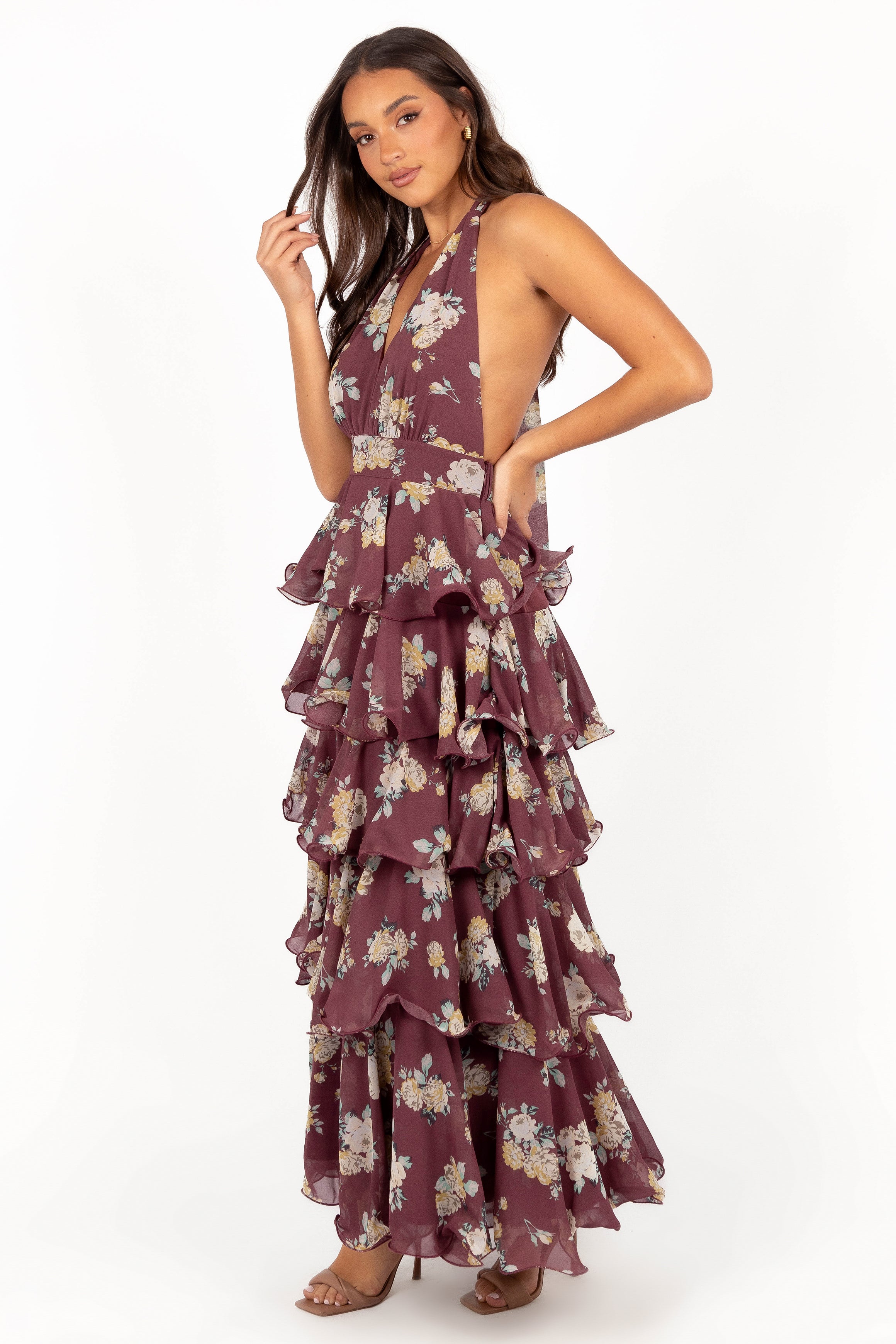 DRESSES Kendall Maxi Halterneck Dress - Dark Wine