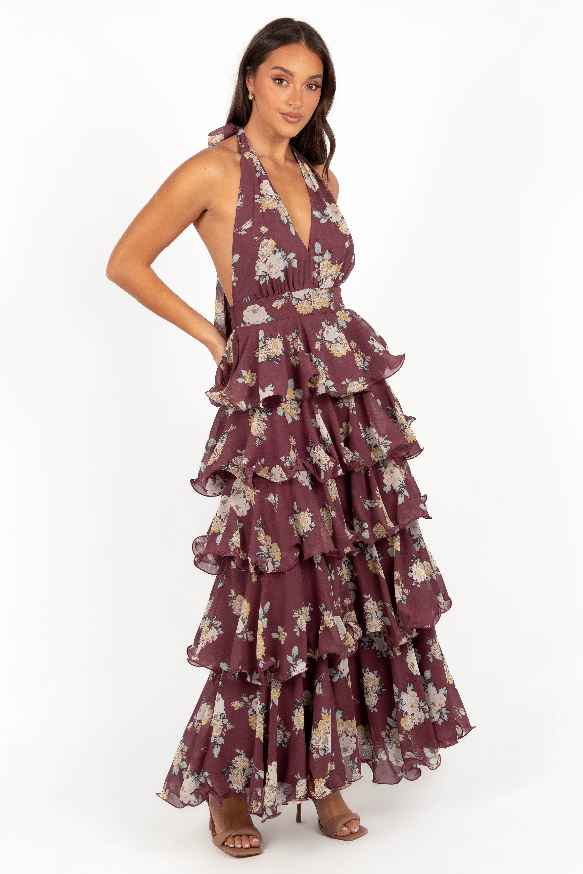 DRESSES Kendall Maxi Halterneck Dress - Dark Wine