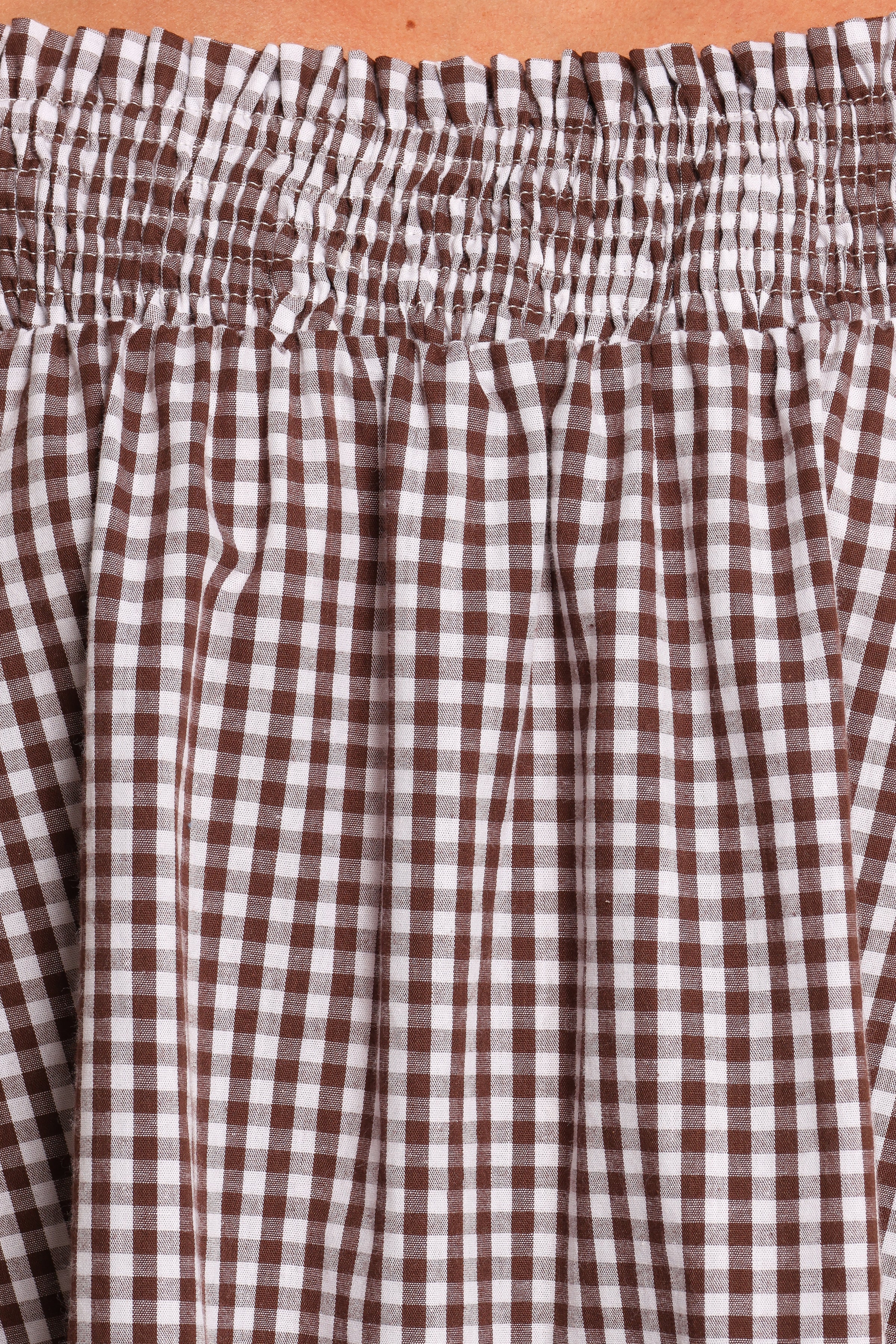 DRESSES Kennedy Smock Mini Dress - Chocolate Gingham